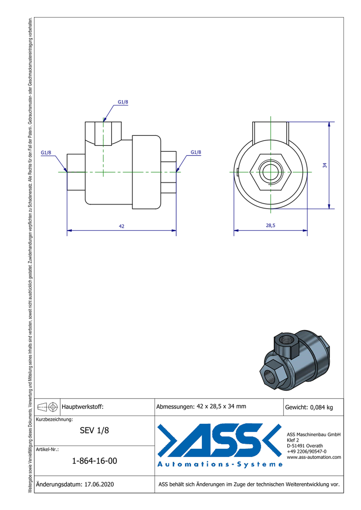 SEV 1/8 Quick Exhaust Valve