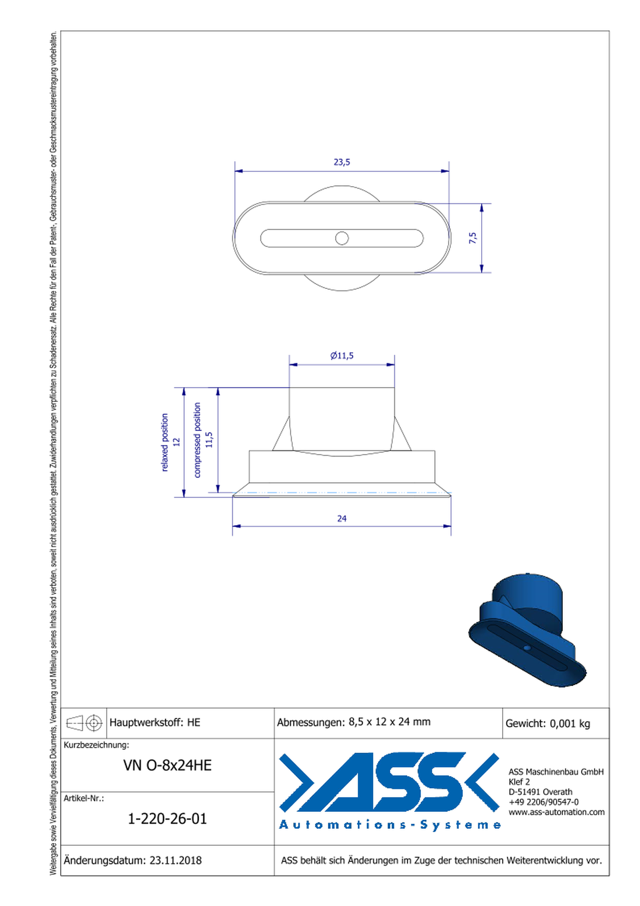 VN O-8x24HE Suction Cup, Oval