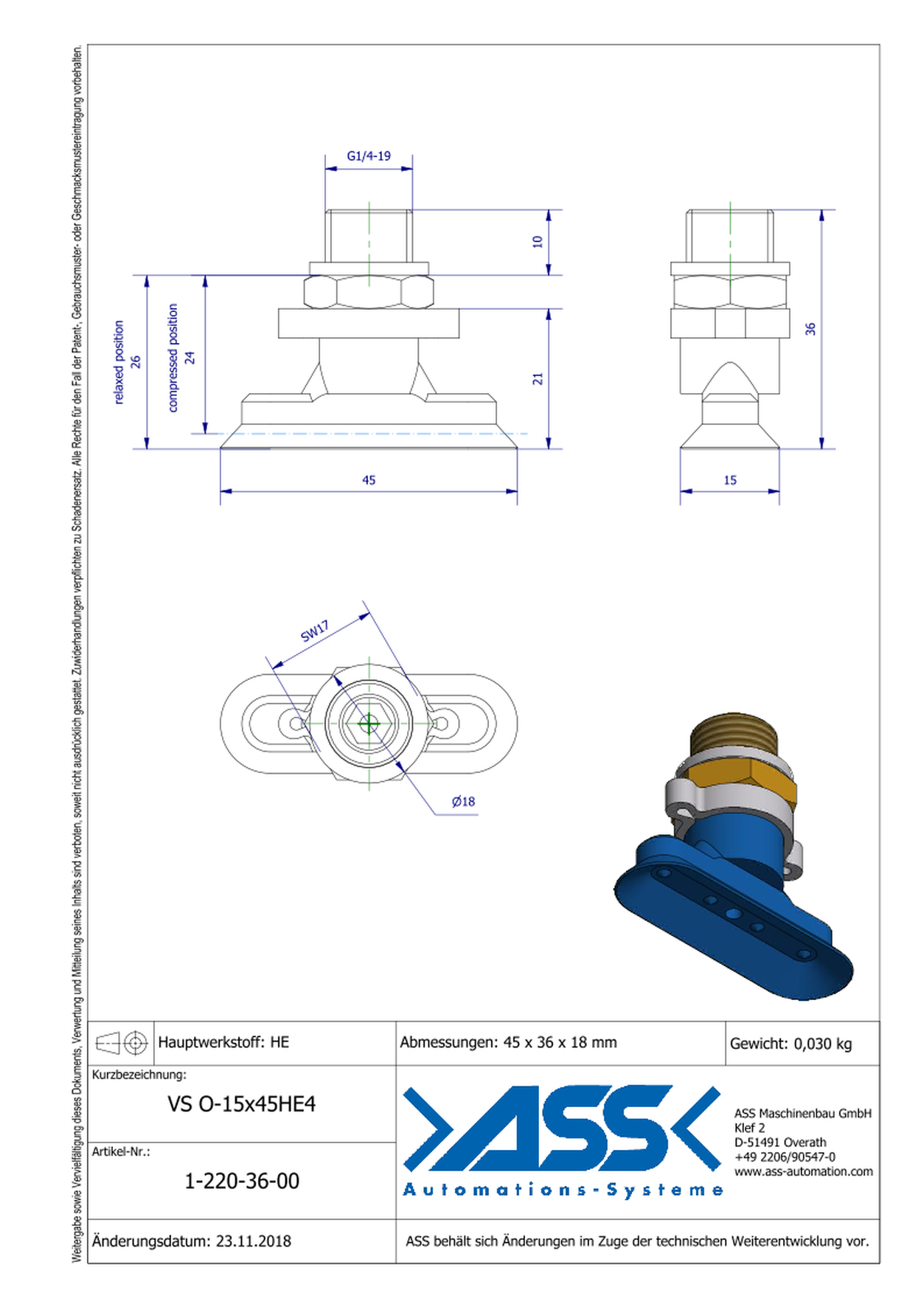 VS O-15x45HE4 Vacuum Cup, Oval