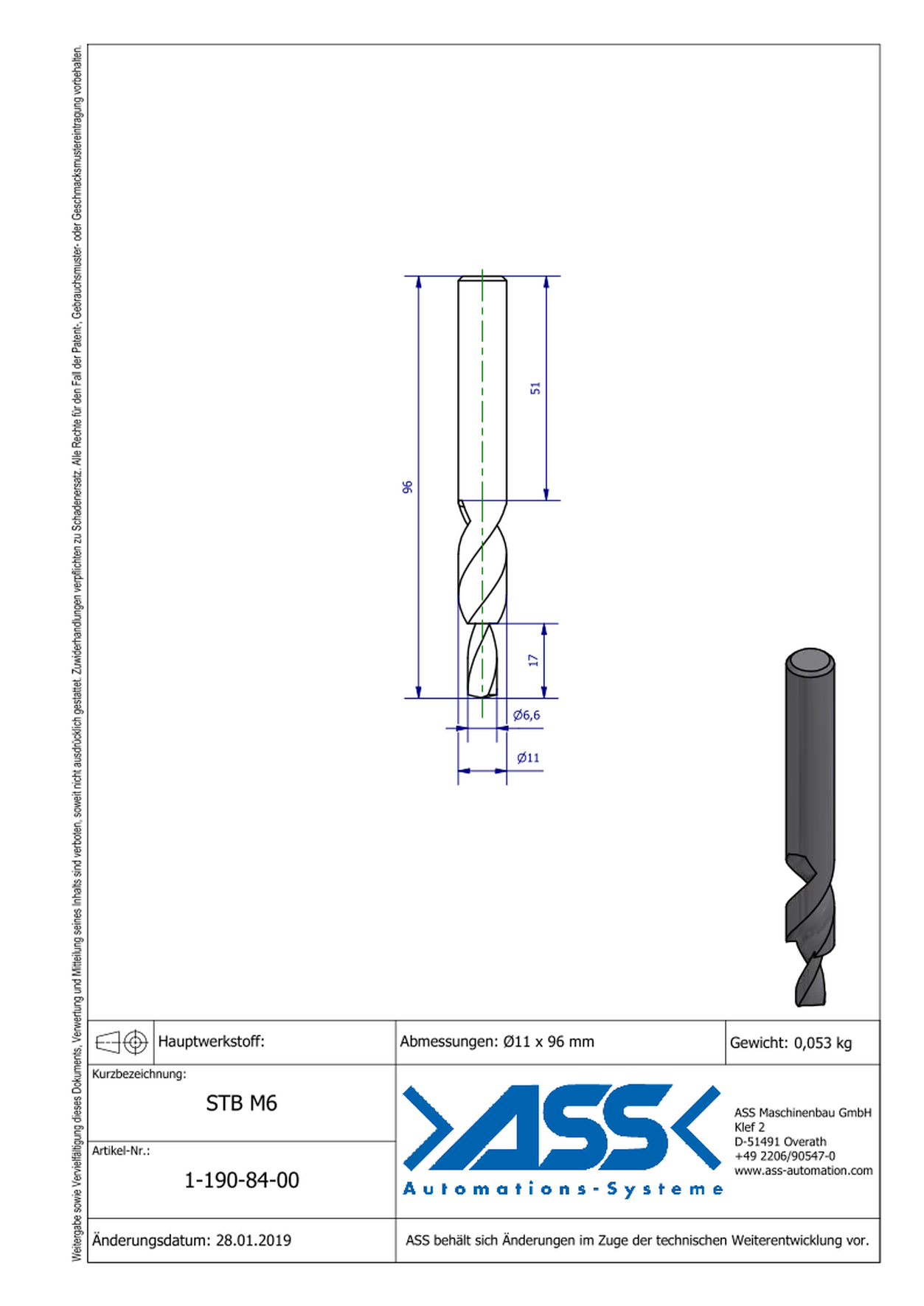 STB M6 Stepped Drill