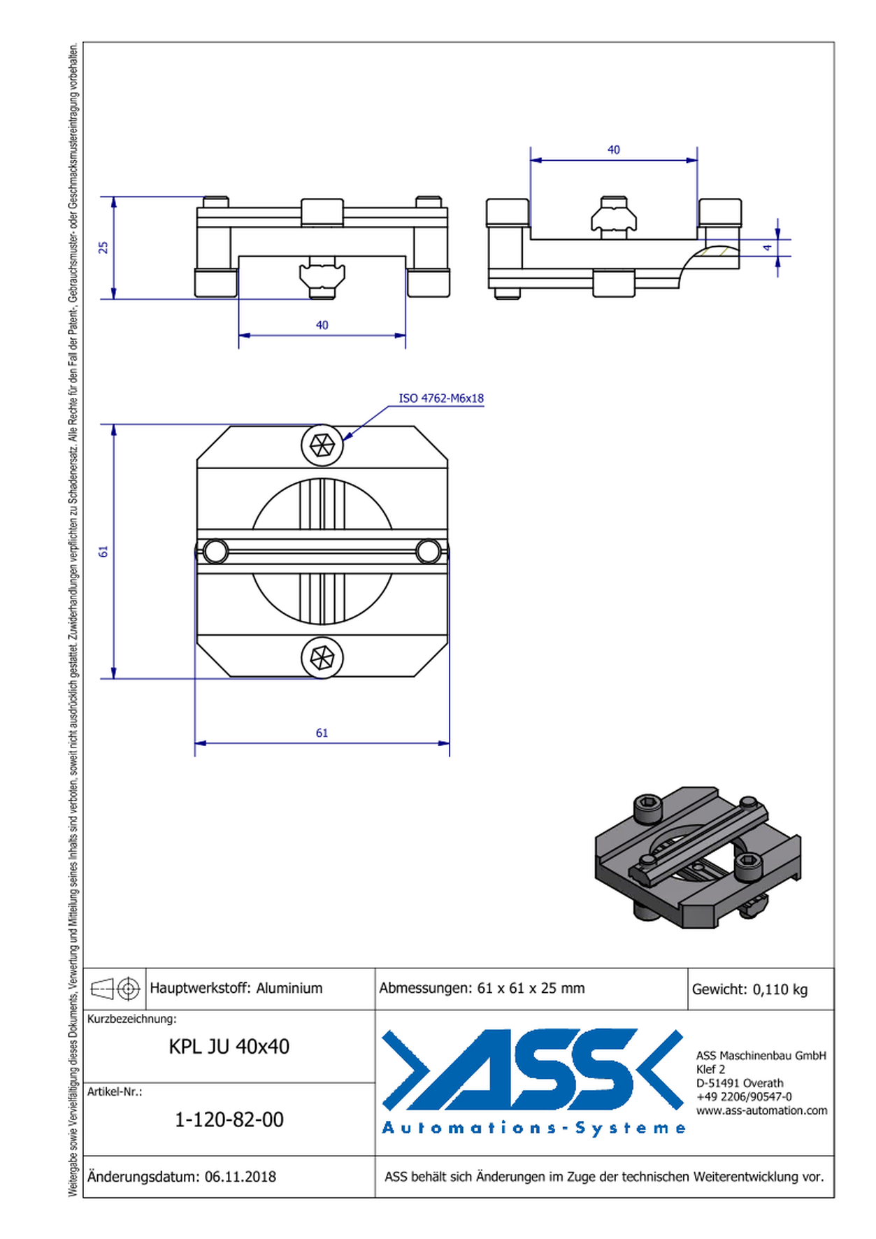 KPL JU 40-40 Cross Joint Connector, form-locking