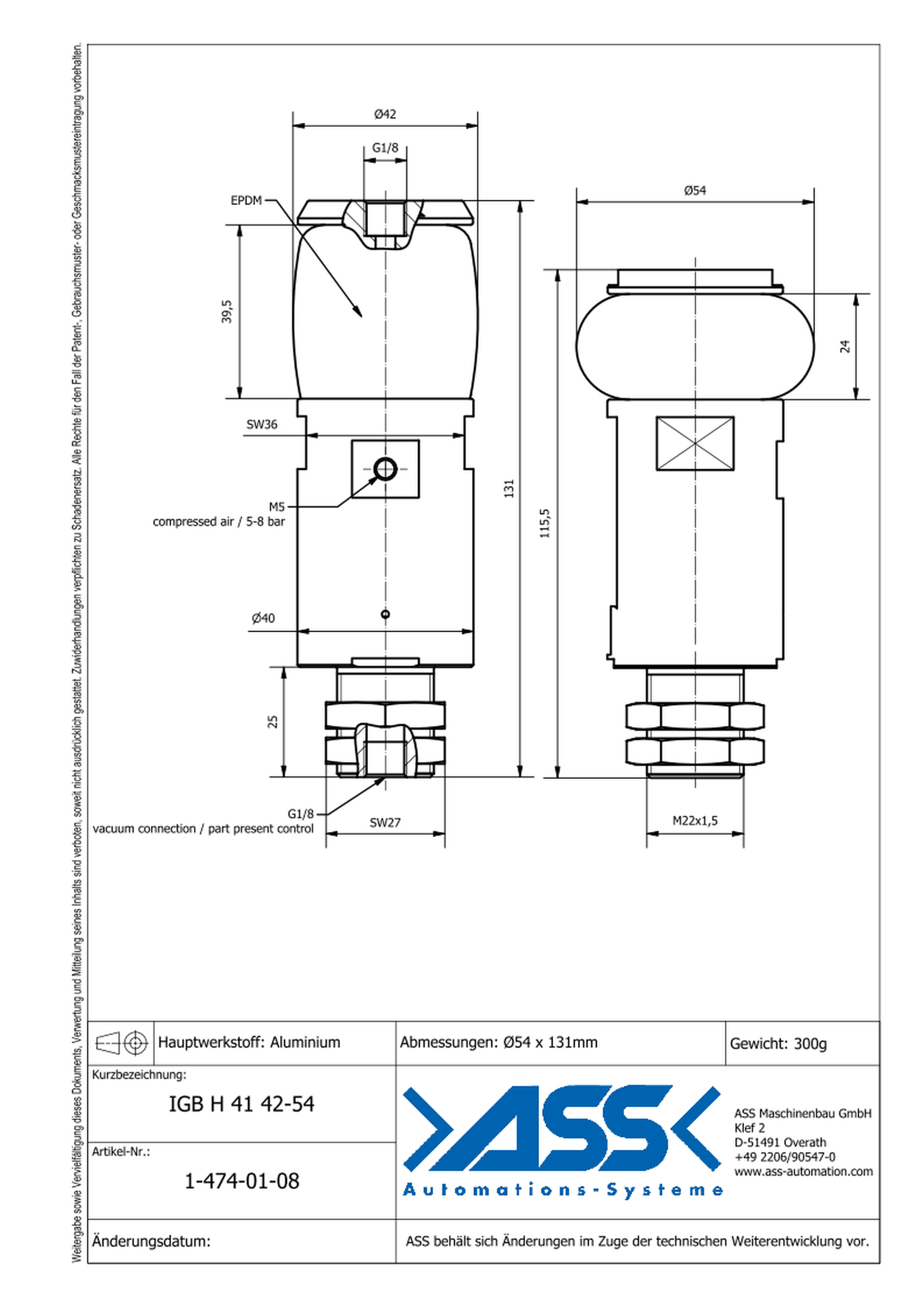 IGB H 41 42-54 ID Gripper, Bellow, Lifting