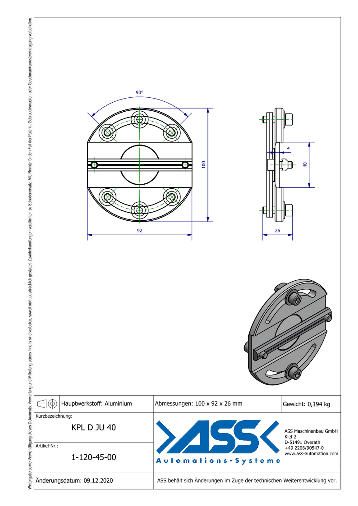 KPL D JU 40 Cross Joint Connector,form-locking, swiveling