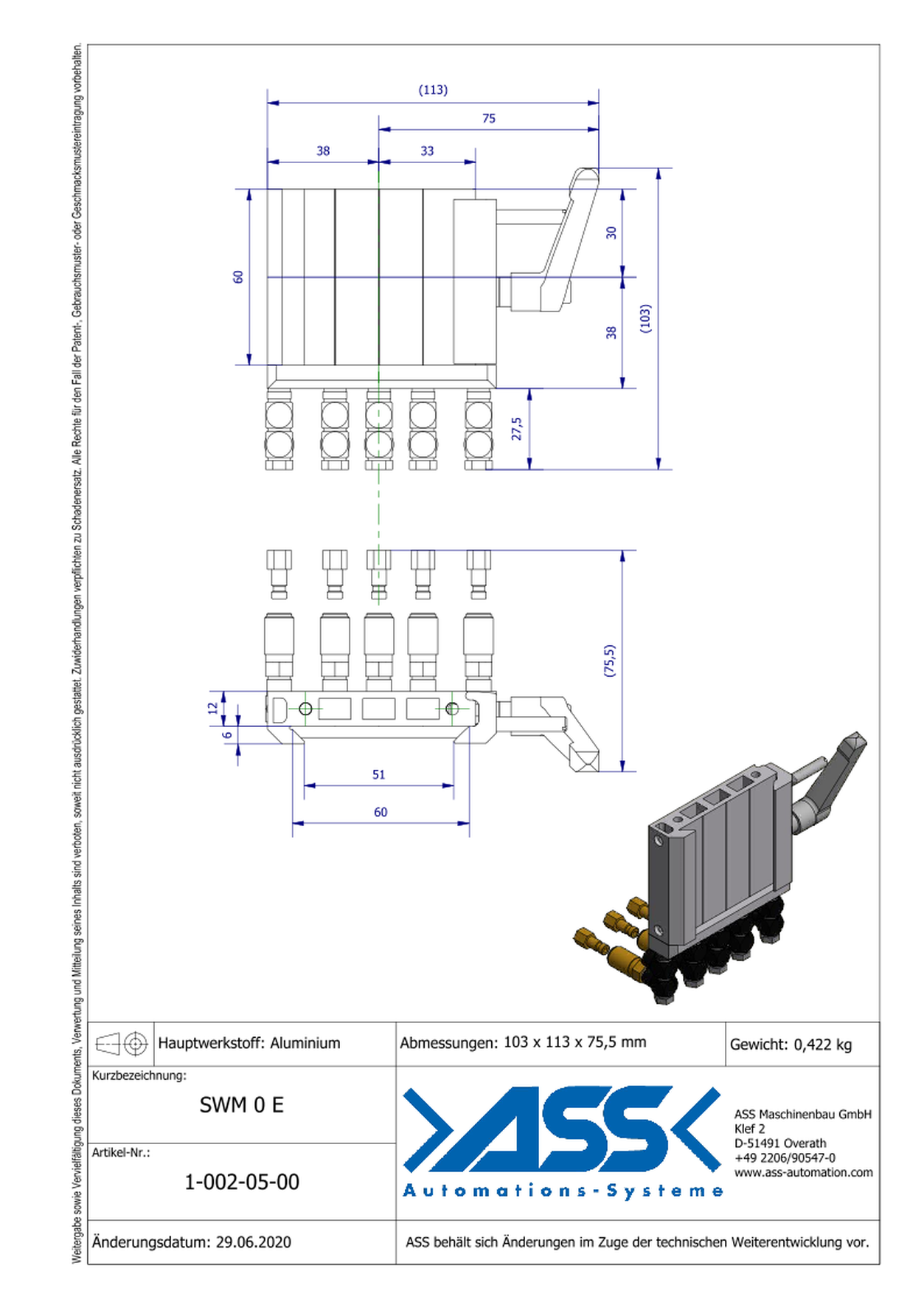 SWM 0 E Quick Change System, extruded