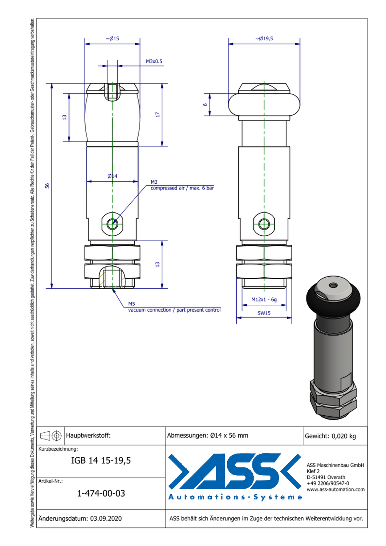 IGB 14 15-19,5 ID Gripper, Bellow