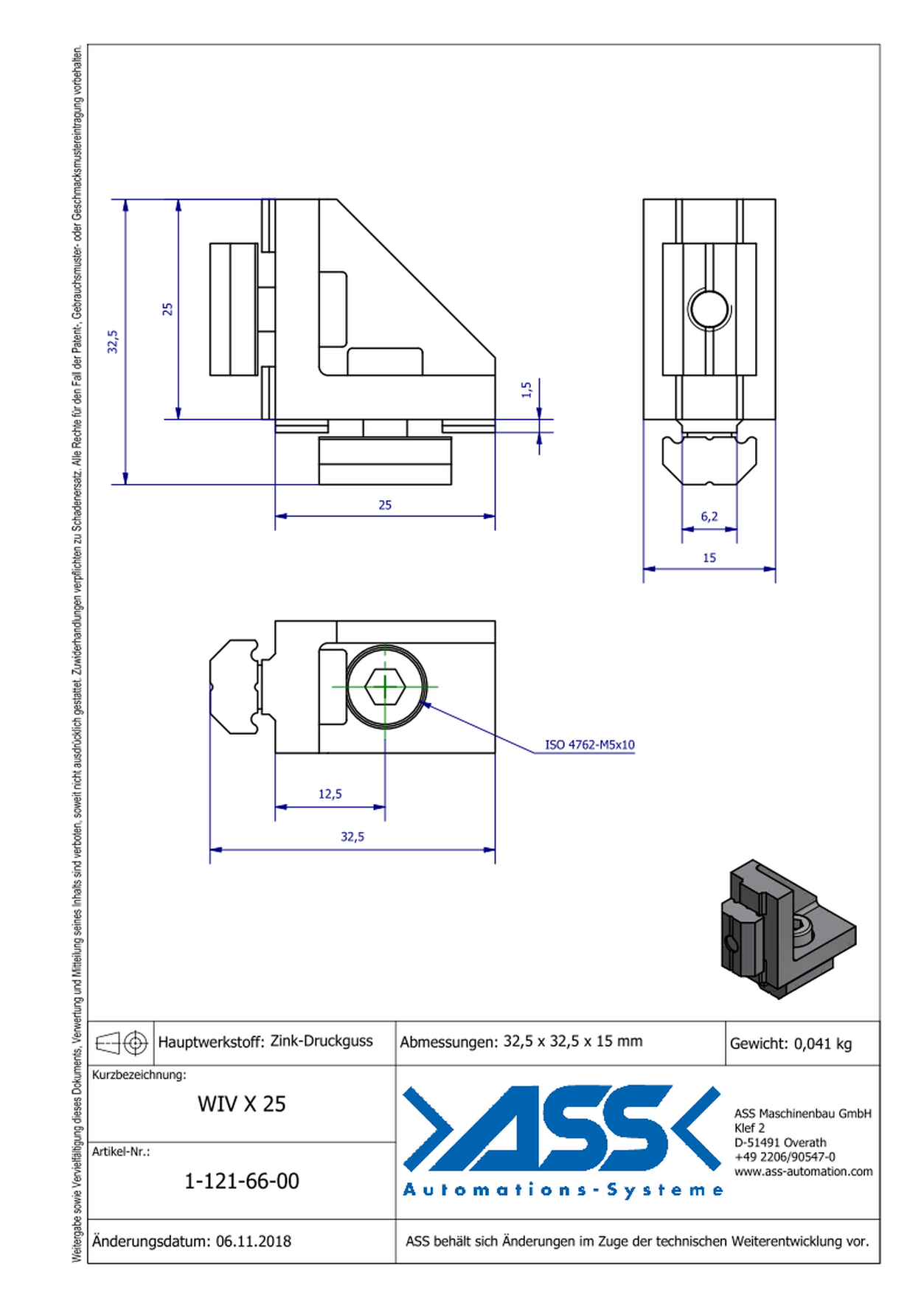 WIV X 25 Angle Joint Connector 90°