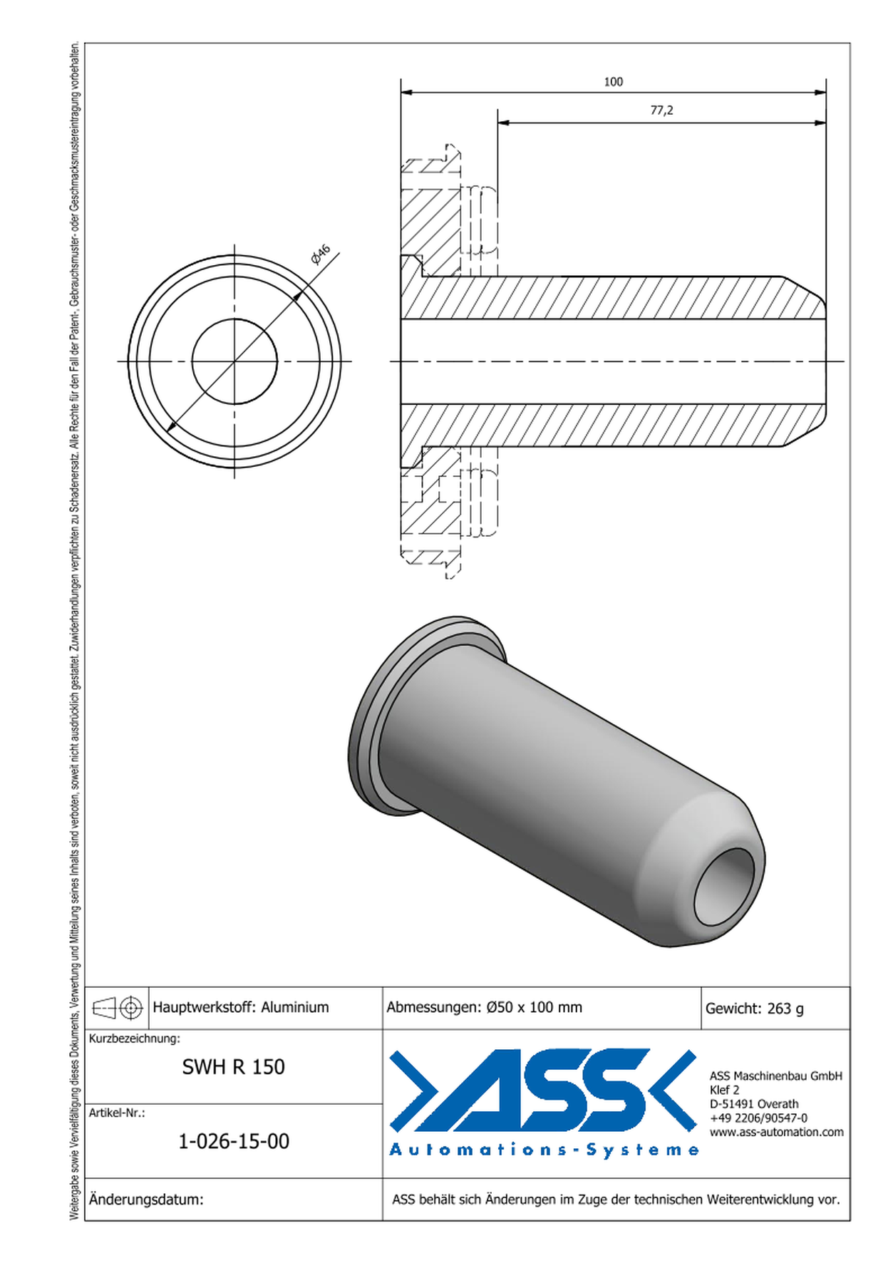 RHZ SWH R 150 EOAT Centering SWH R 150