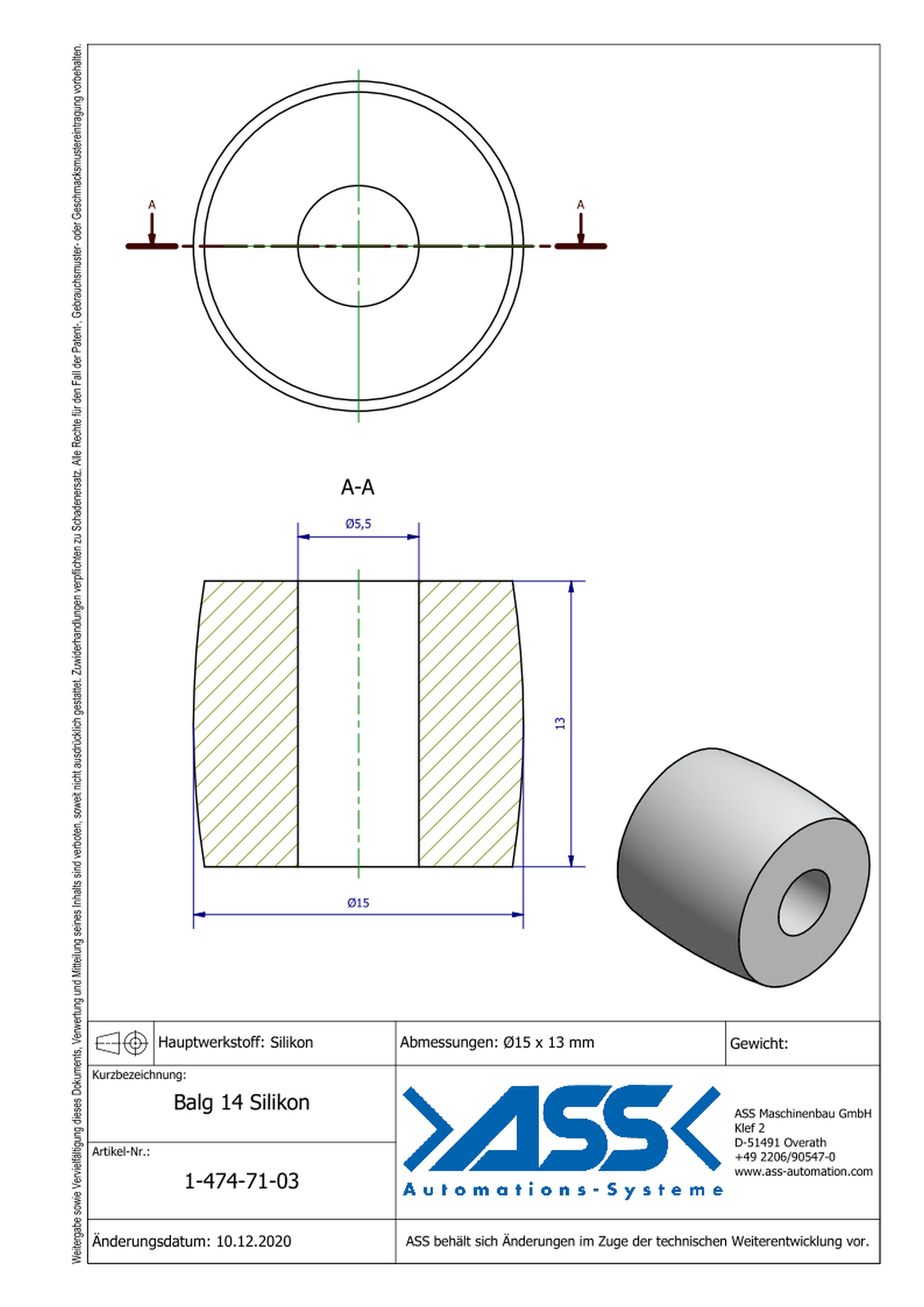 Balg 14 Silikon Spare Bellow for IGB