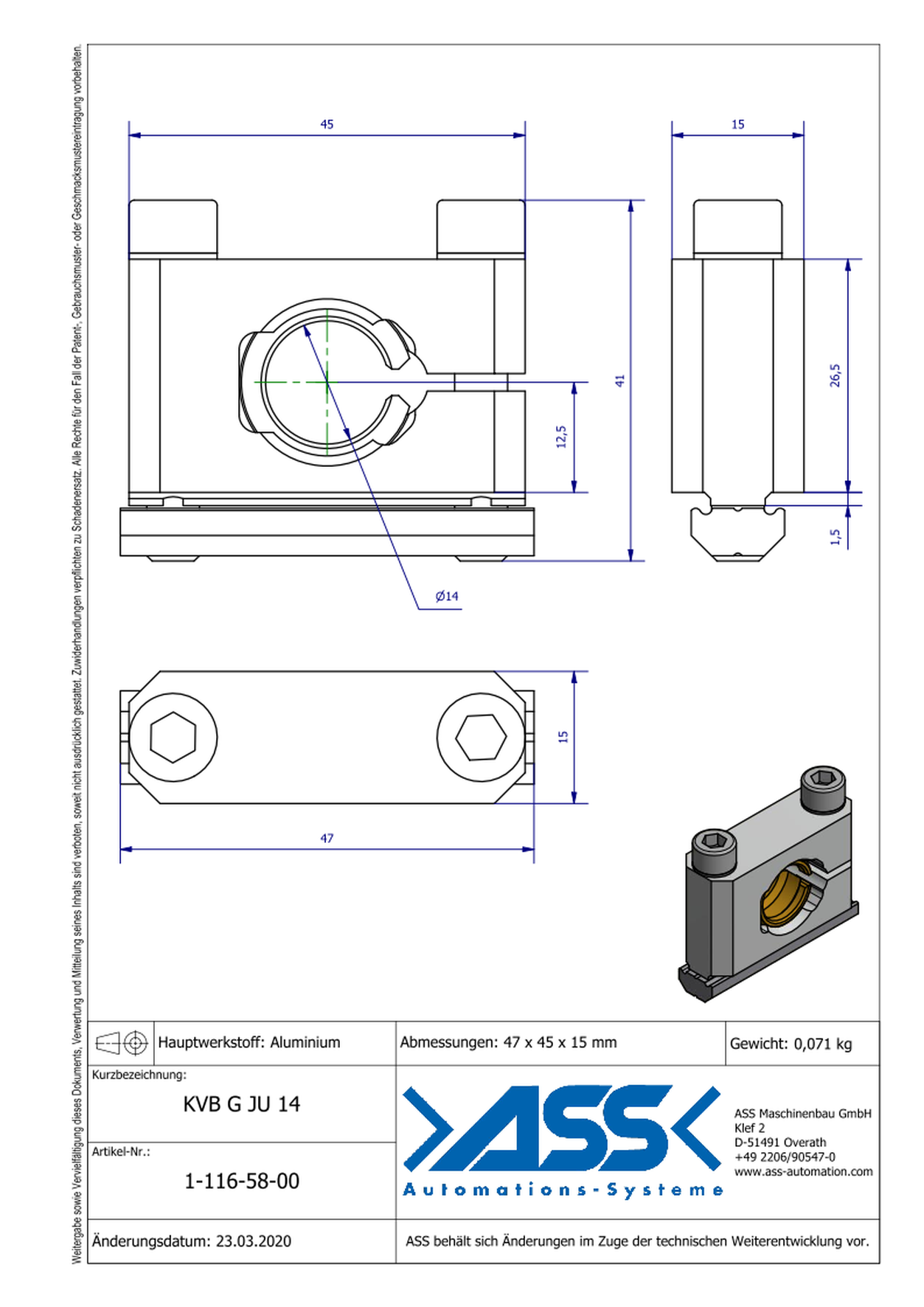 KVB G JU 14 Cross Connector with Ball Joint