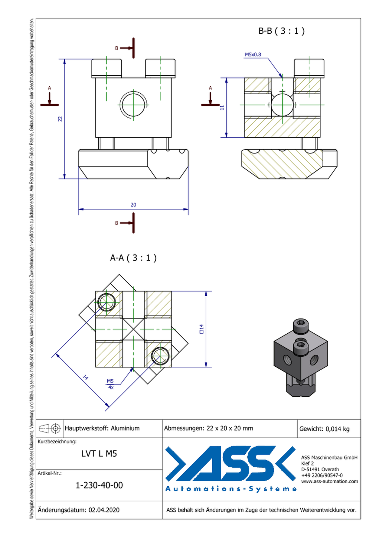 LVT L M5 Light Weight Manifold Block