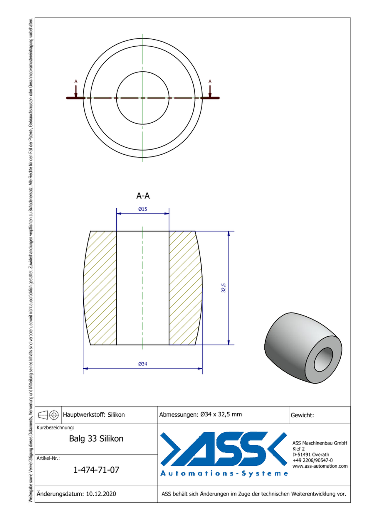 Balg 33 Silikon Spare Bellow for IGB