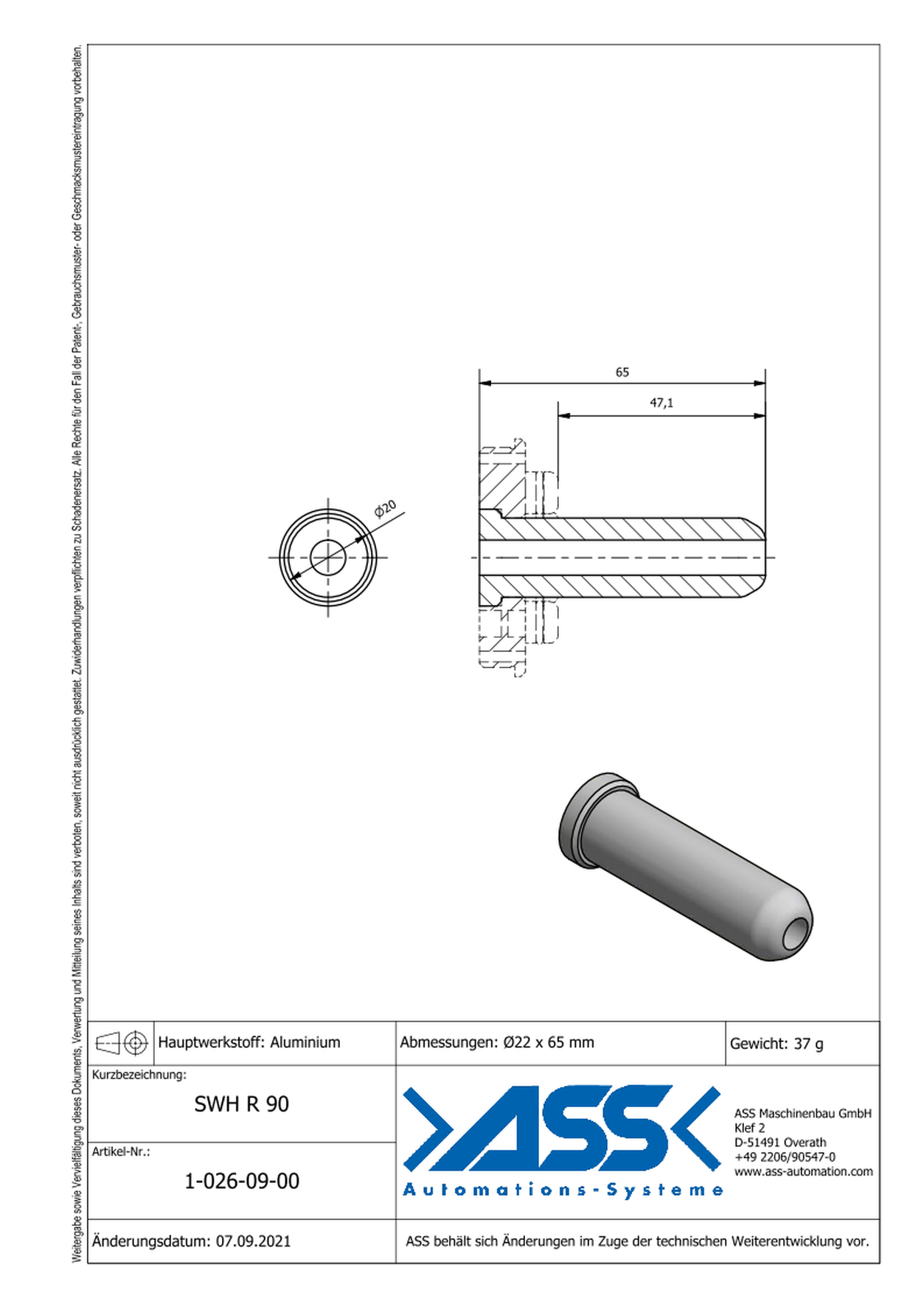 RHZ SWH R 90 EOAT Centering SWH R 90