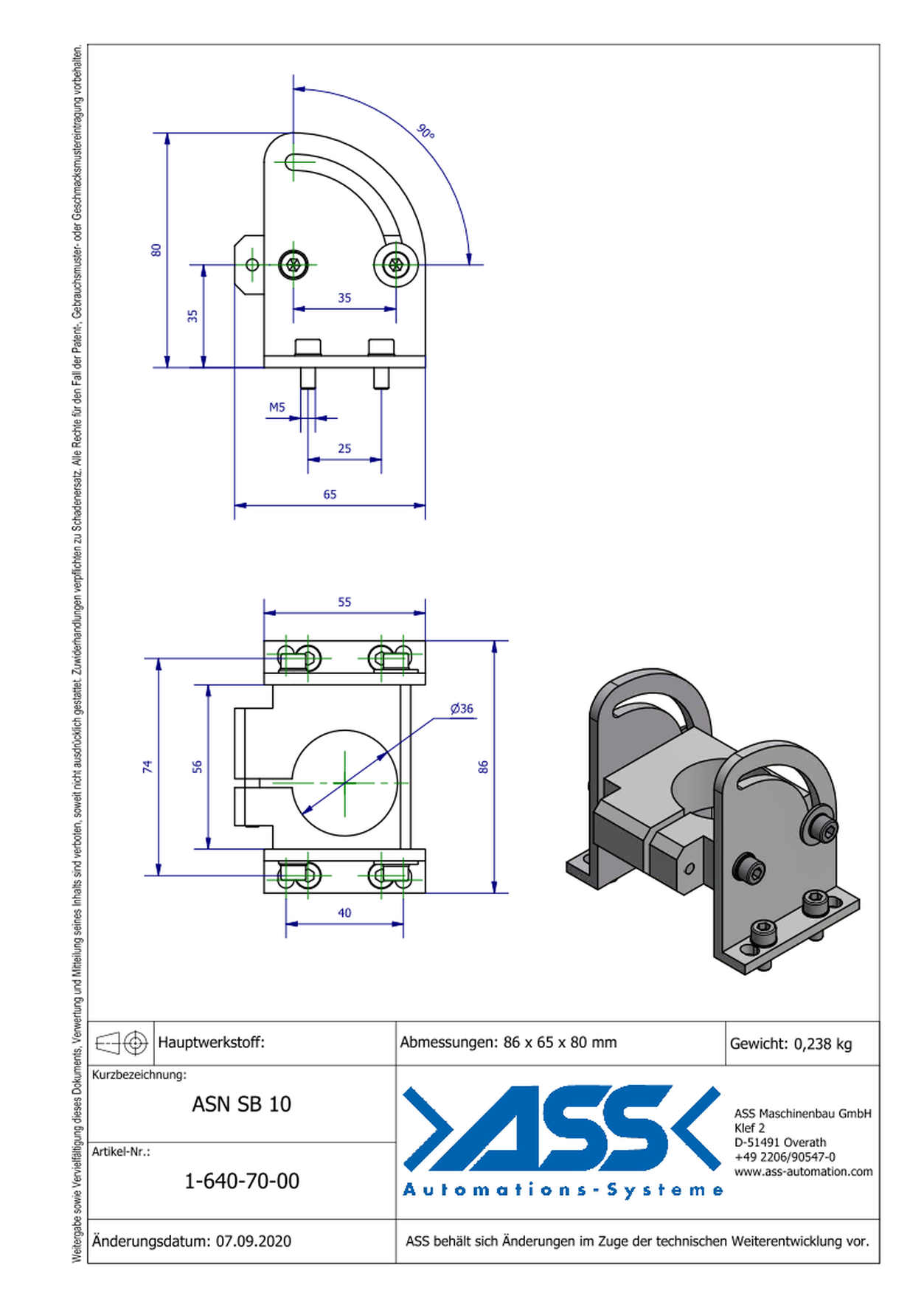 ASN SB 10 Swivel Bracket for ASN