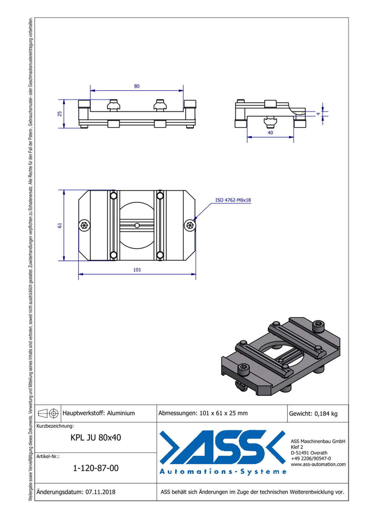 KPL JU 80-40 Cross Joint Connector, form-locking