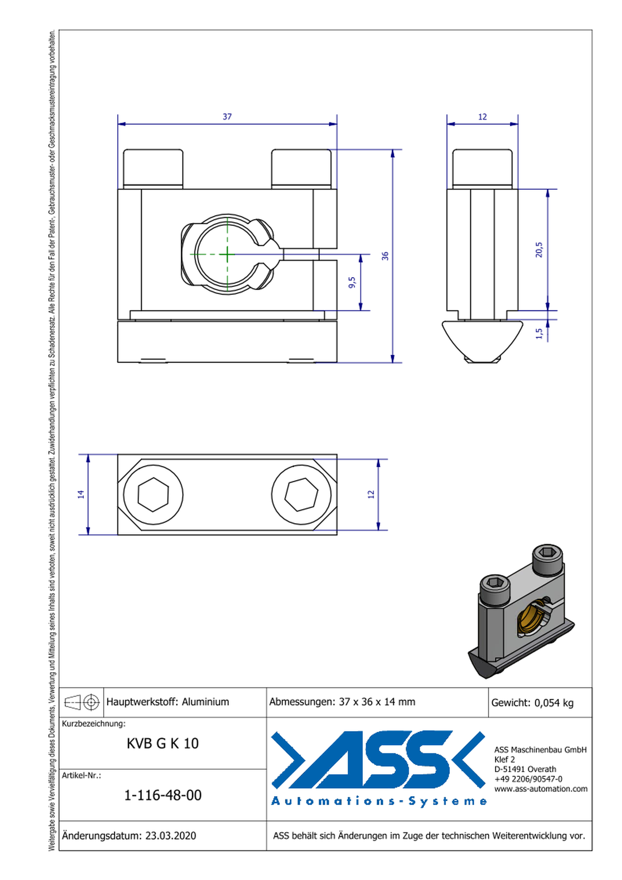 KVB G K 10 Cross Connector with Ball Joint