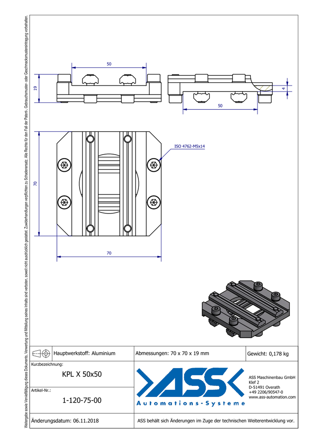 KPL X 50-50 Cross Joint Connector, form-locking