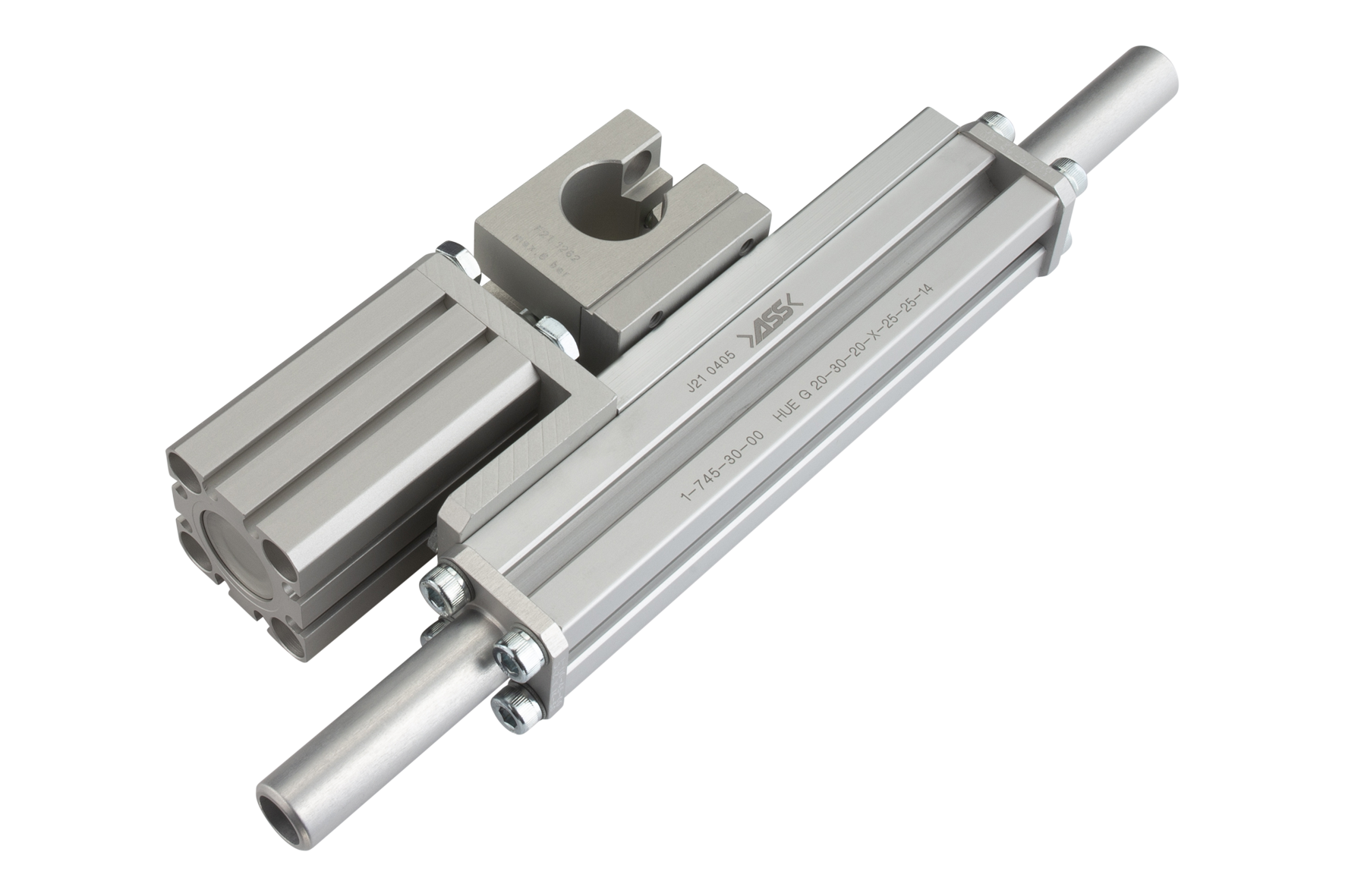 HUE G 20-30-20-JU-40-40-20  Slide Unit with Sliding Guide on Profile Stroke: 30 mm, Piston Ø: 20 mm, : 14 mm, Clamping Ø: 20 mm, : 50 mm