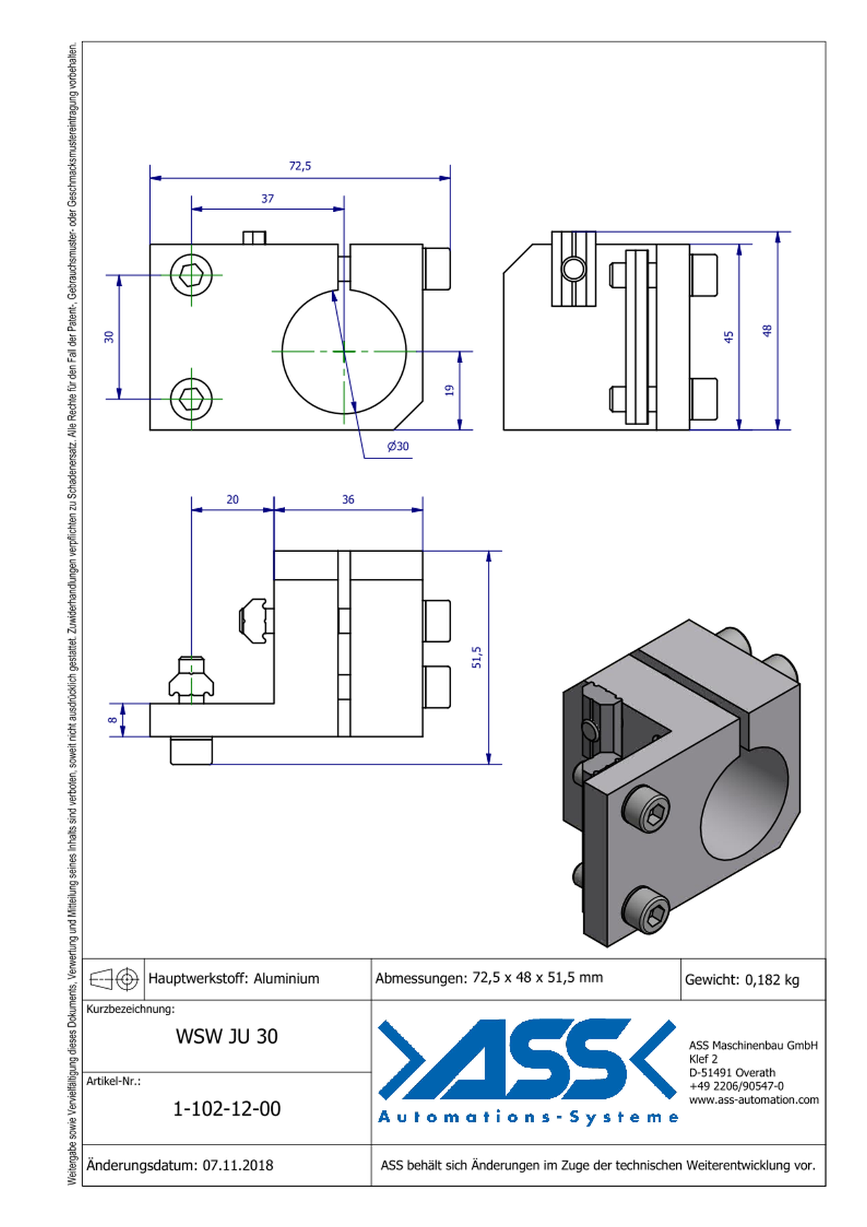 WSW JU 30 Angle Clamp