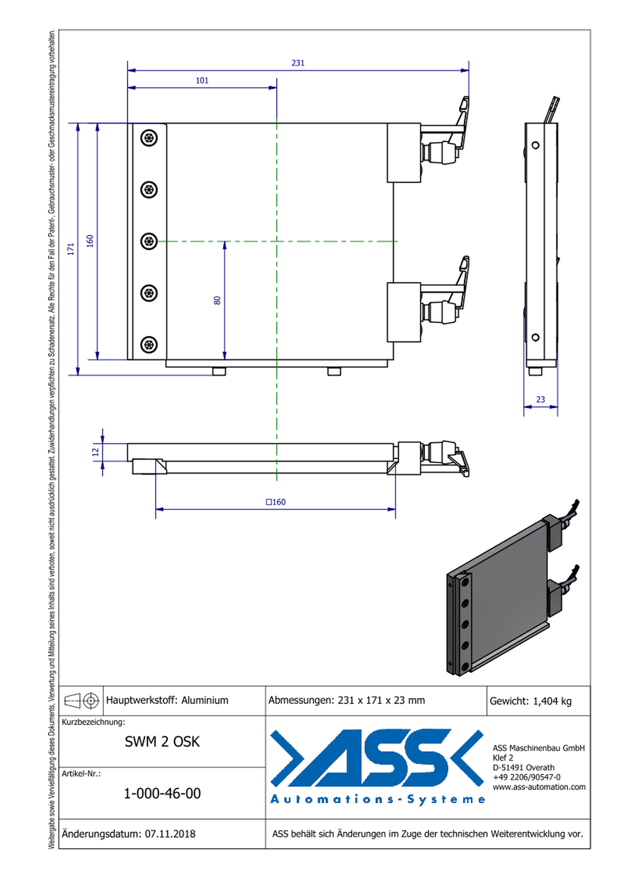 SWM 2-OSK Quick Change System, without Air Border and GPM