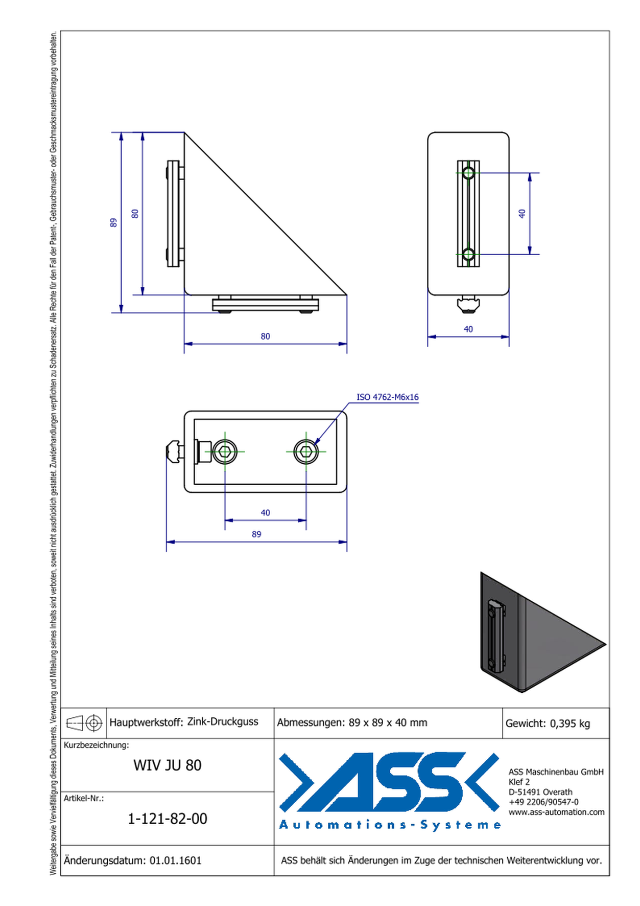 WIV JU 80 Angle Joint Connector 90°