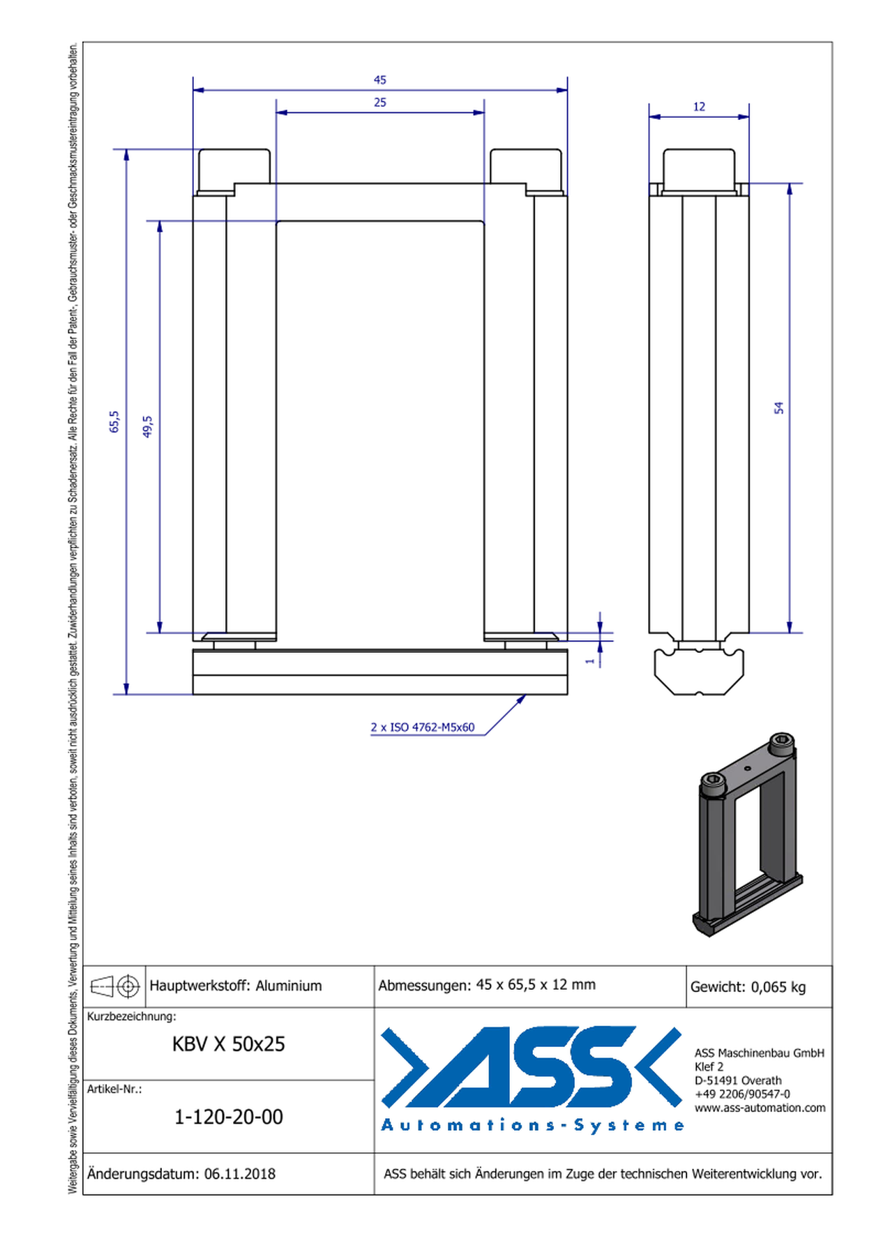 KBV X 50-25 Square Joint Connector