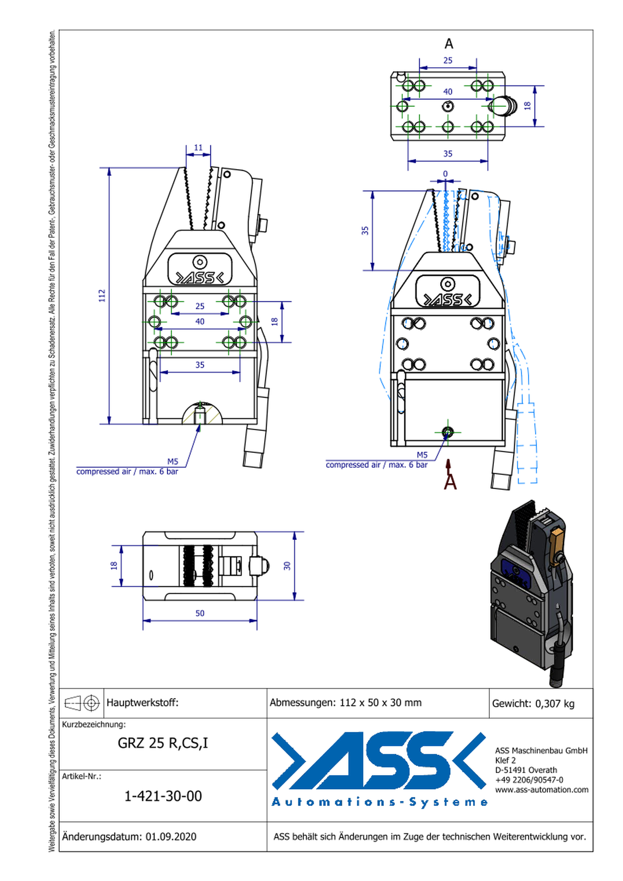 GRZ 25 R,CS,I Gripper with Jaw Type: Chequered / Sensor