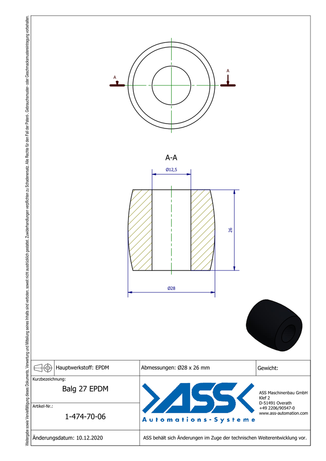 Balg 27 EPDM Spare Bellow for IGB