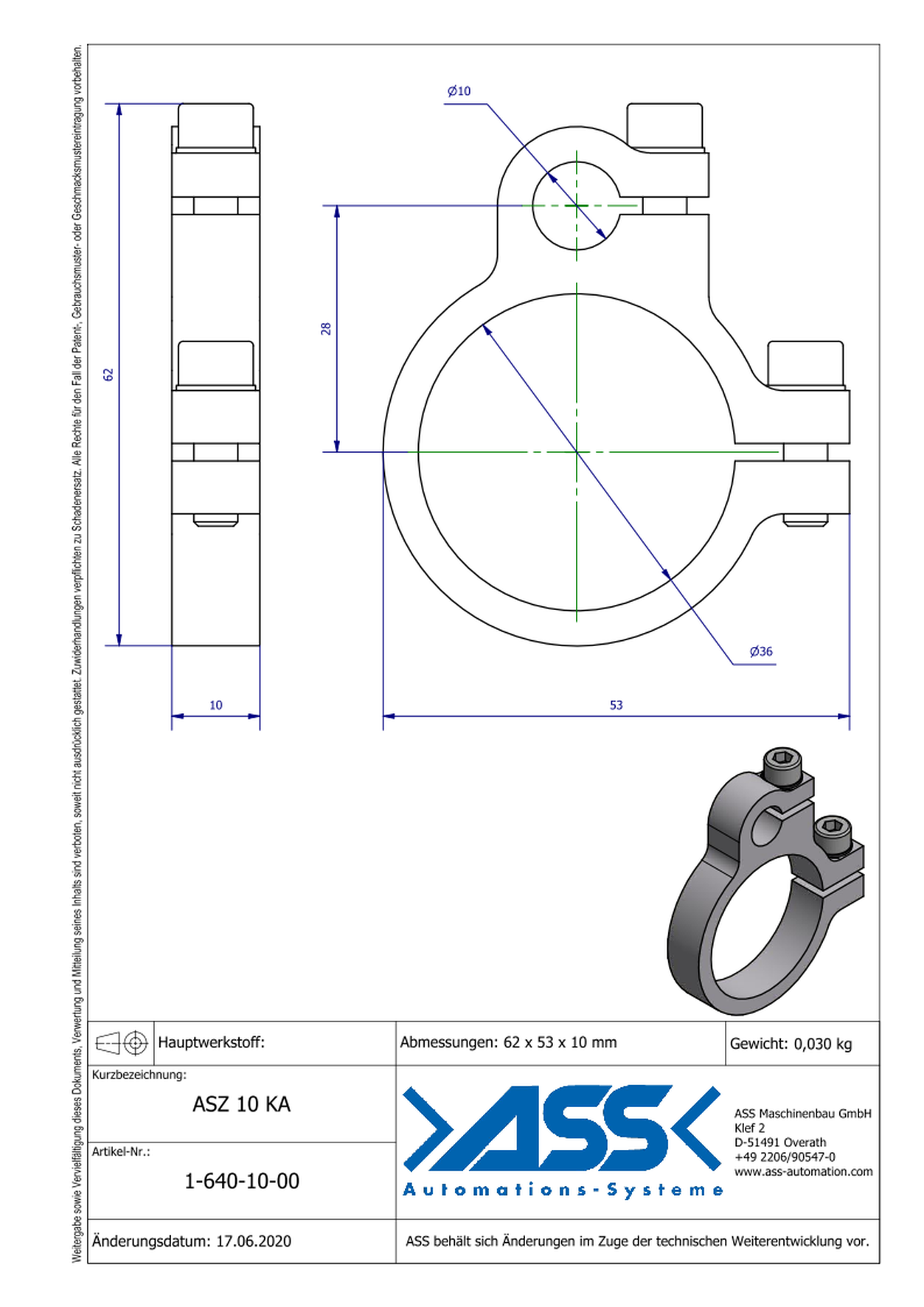 ASZ 10 KA Combination Clamp for Sprue Grupper + ASN