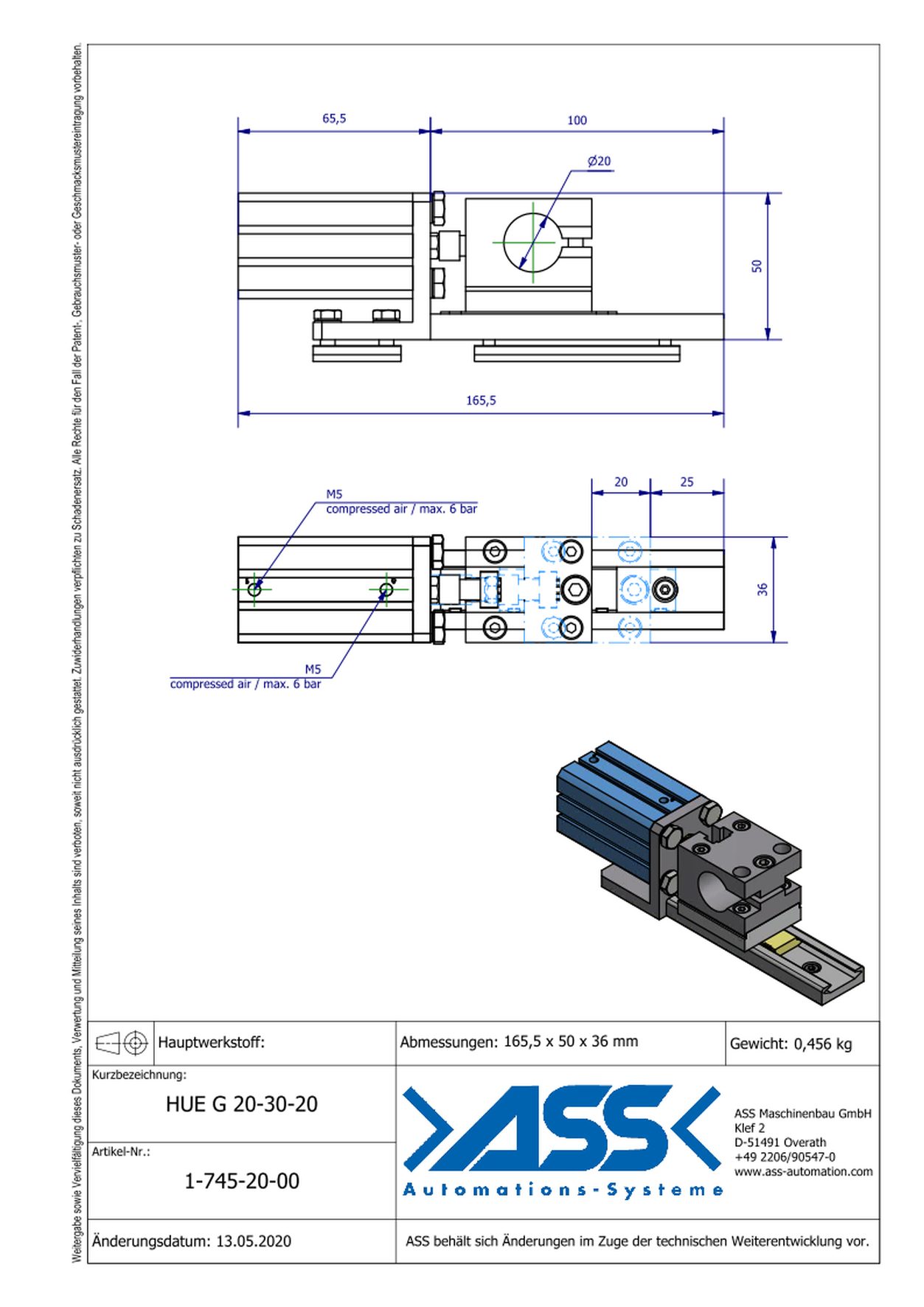 HUE G 20-30-20 Slide Unit with Sliding Guide