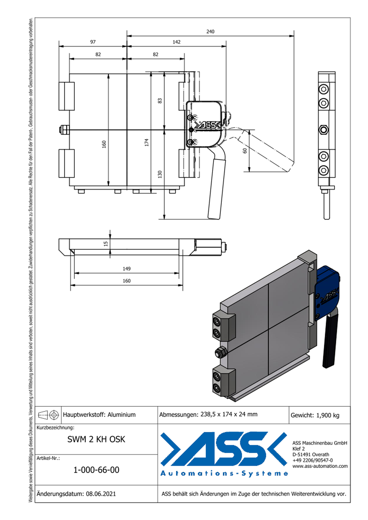 SWM 2 KH OSK Quick Change System with Lever Locking Device