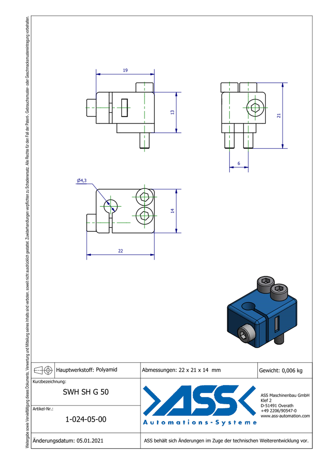 SWH SH G 50 Sensor Bracket for SWH