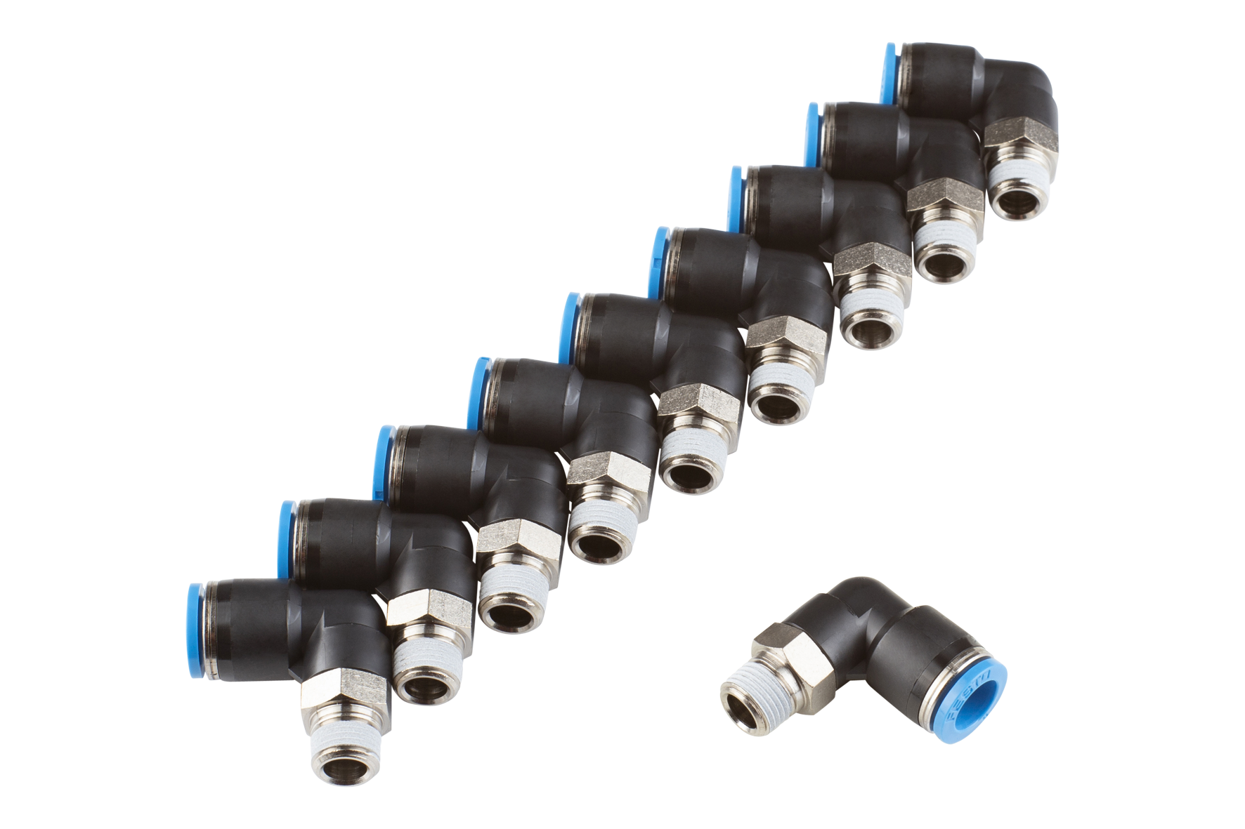 PSL 1/8 6-4 Quick Connector for PSS Model: short, angled, Hose connection Ø: 8 mm, Compatible to: PSS 8-6, Connection thread: R1/8″