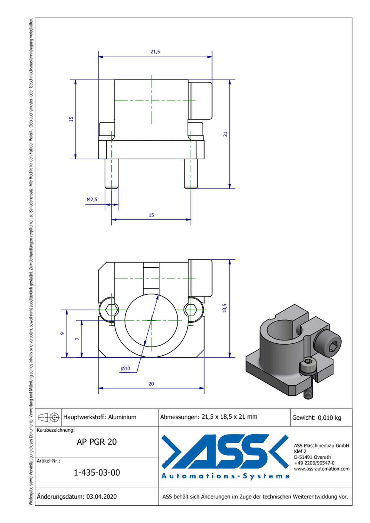 AP PGR 20 Adapter for PGR