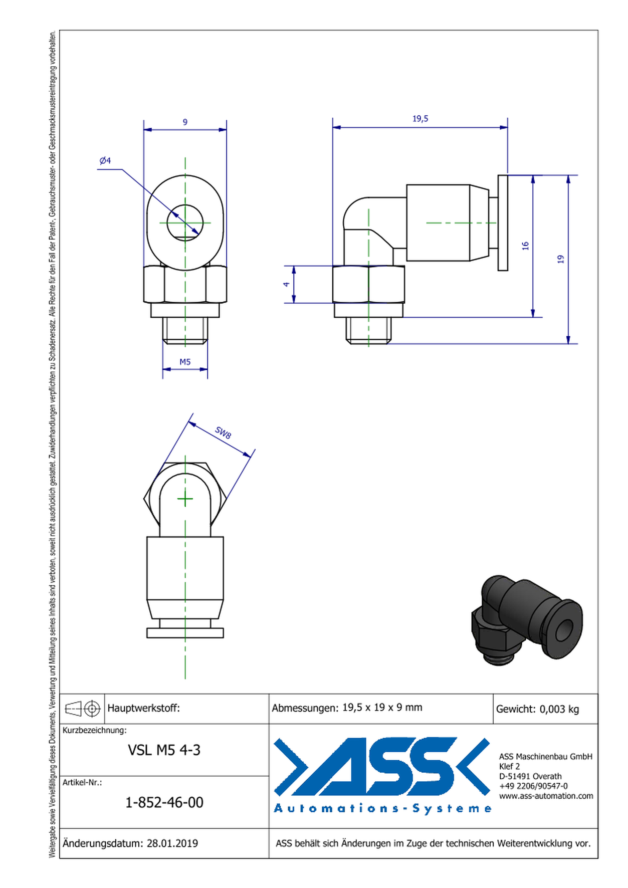 VSL M5 4-3 Quick Connector for PSS