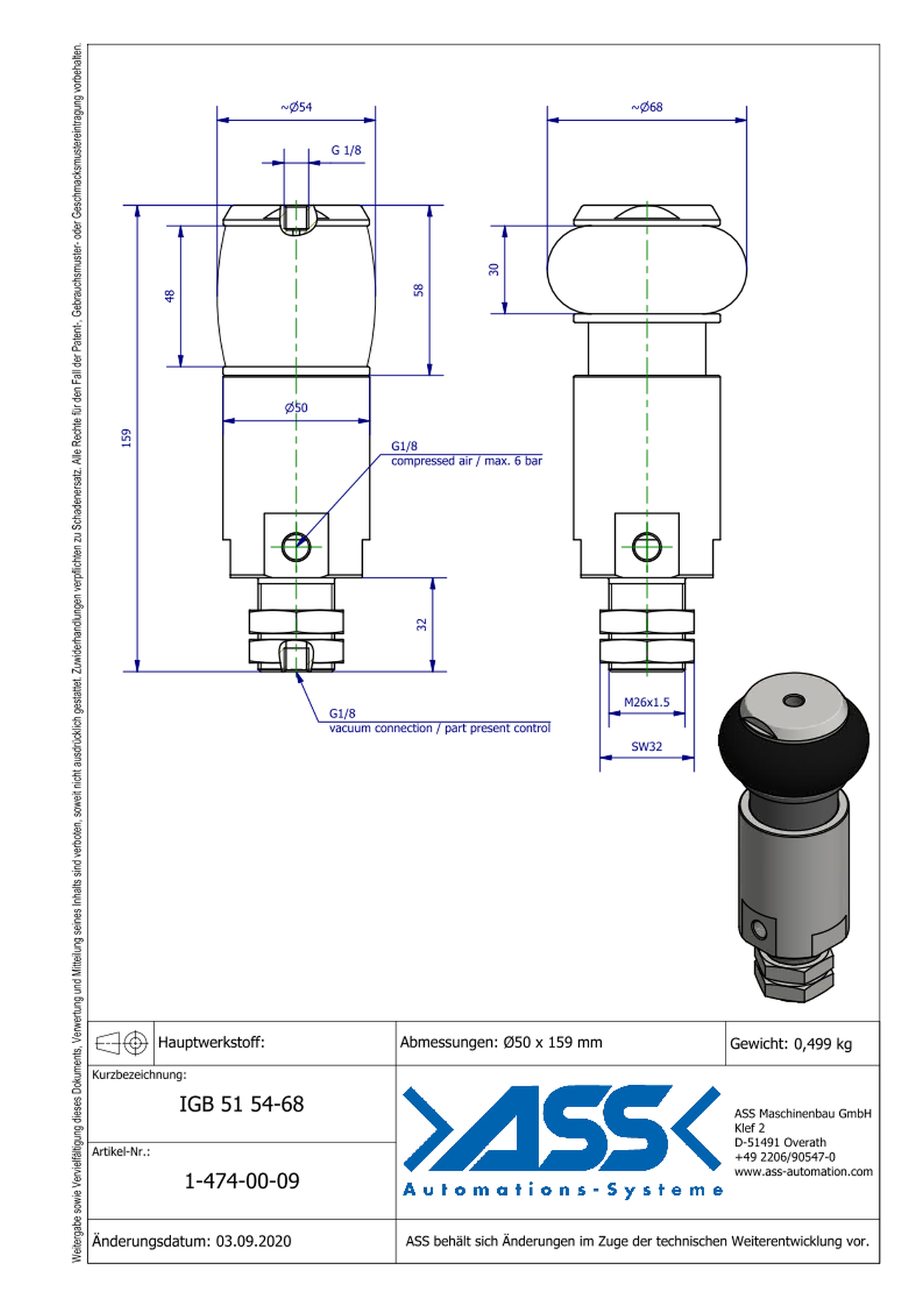 IGB 51 54-68 ID Gripper, Bellow