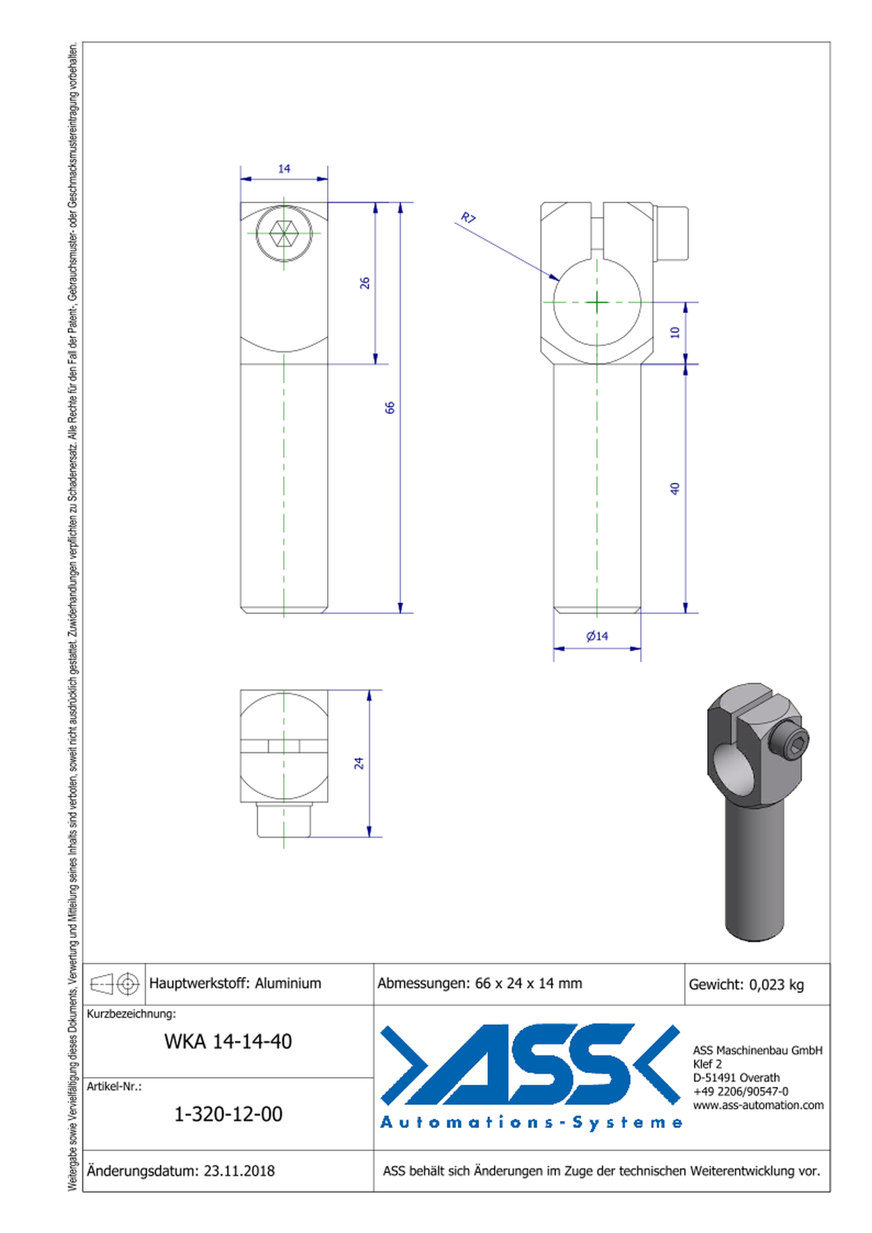 WKA 14-14-40 Angle Arm