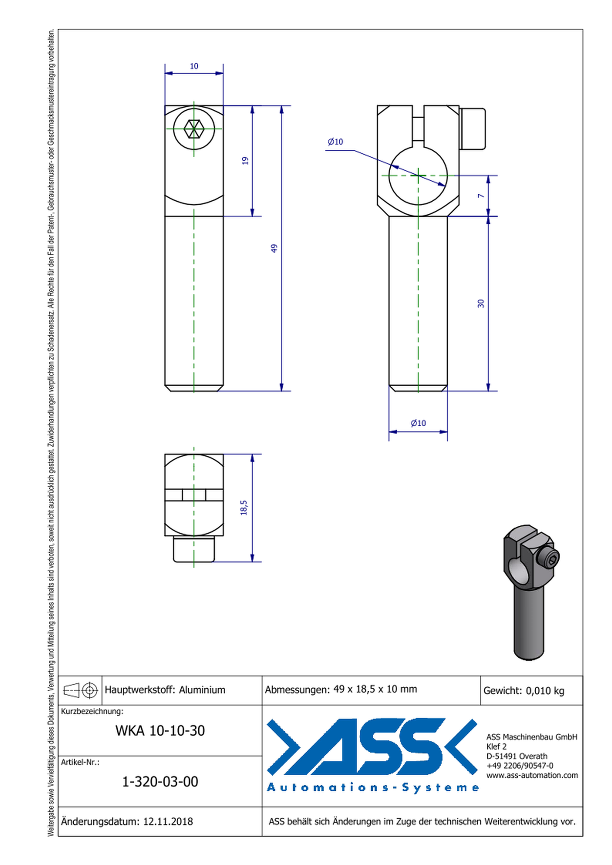 WKA 10-10-30 Angle Arm