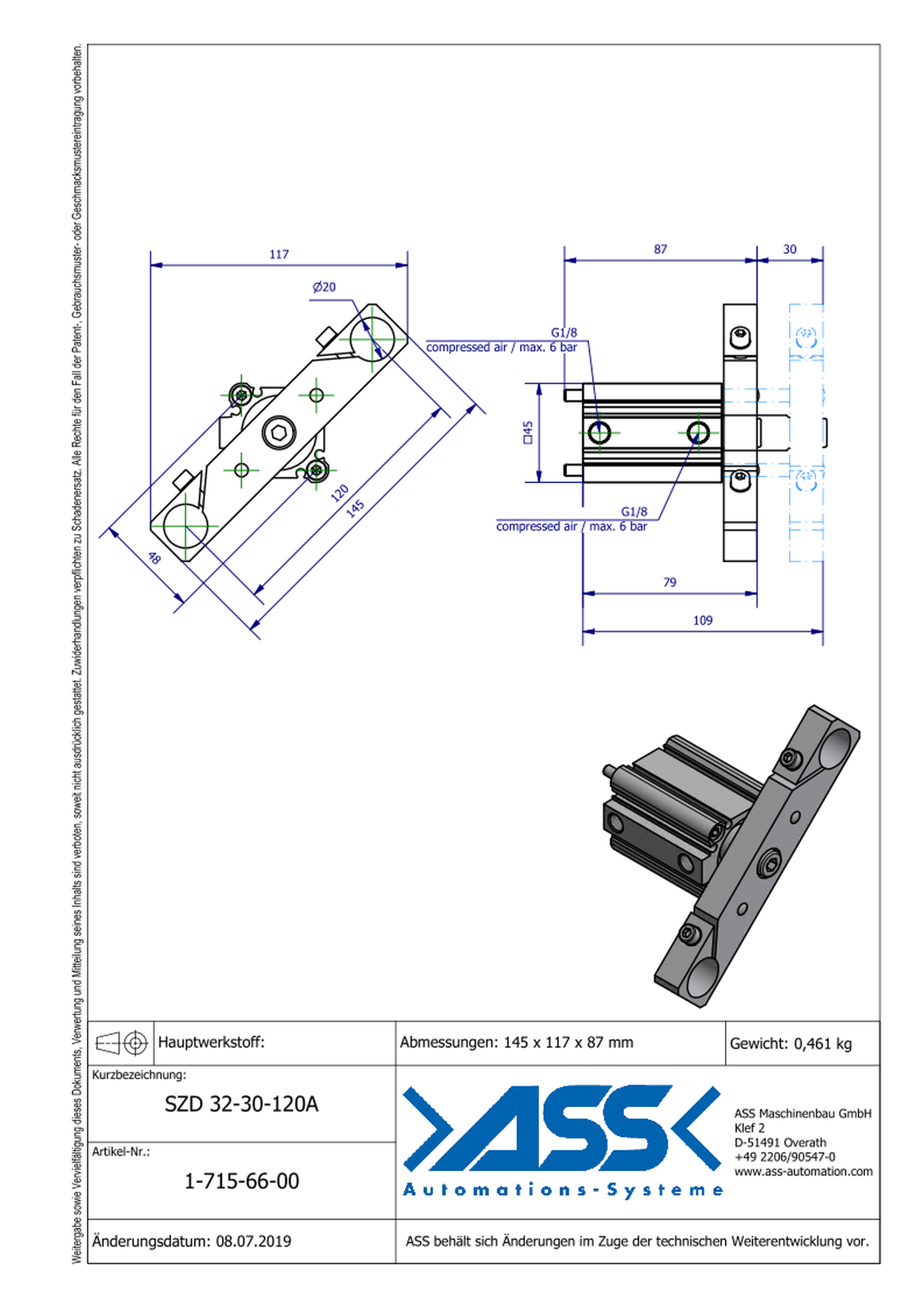 SZD 32-30-120A Special Short Stroke Cylinder