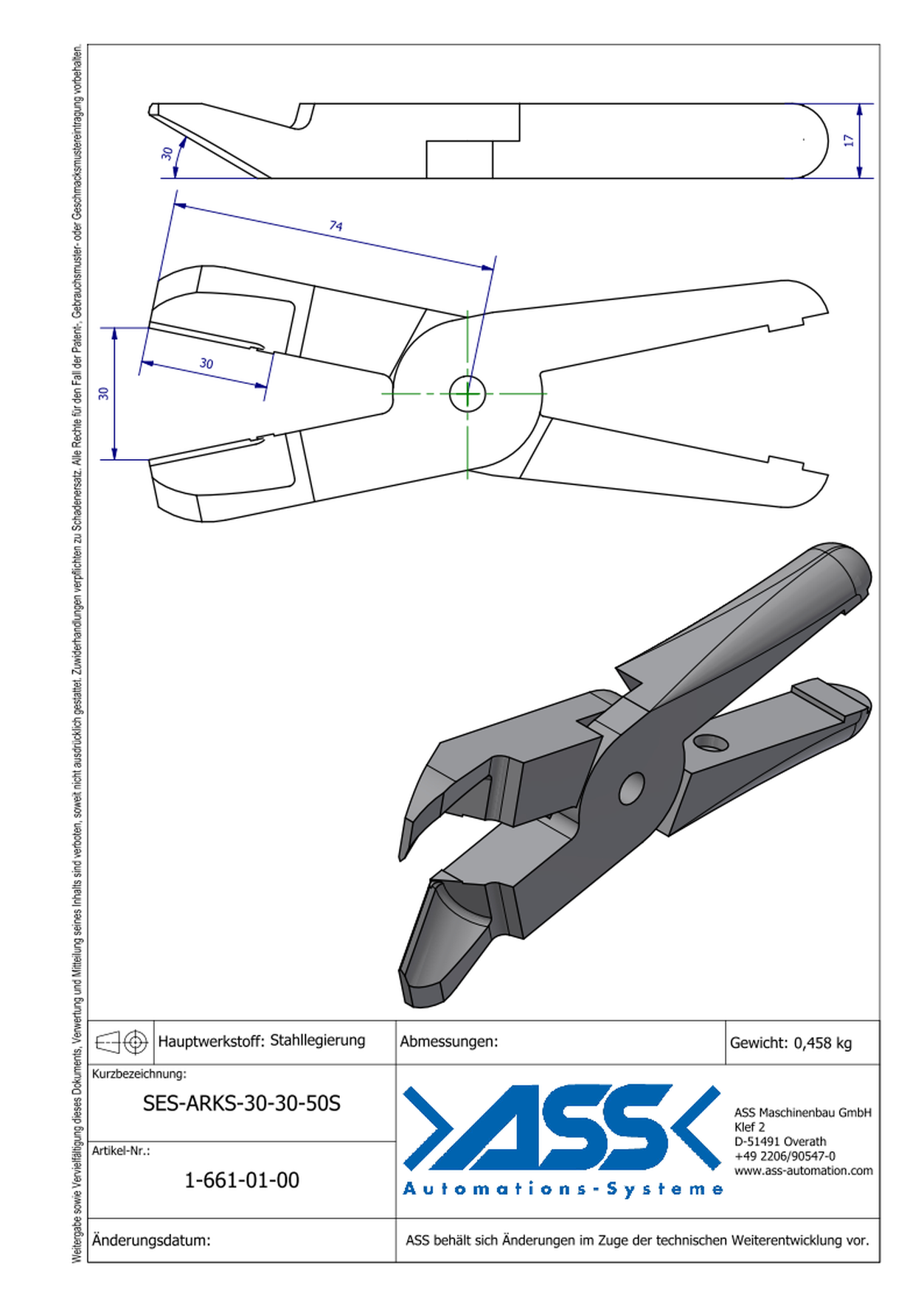 SES-ARKS30-30-50S Nipper Blade ASN ARKS