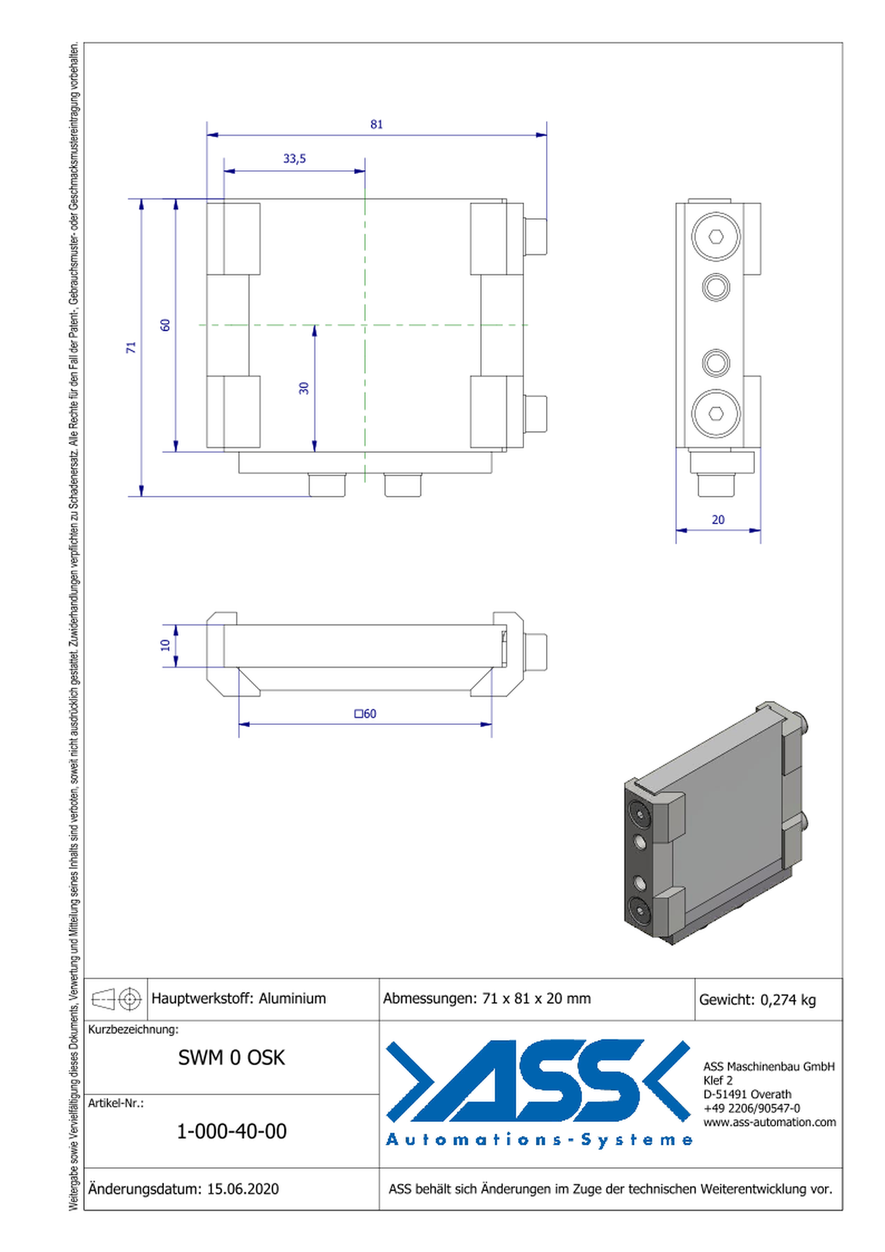 SWM 0-OSK Quick Change System, without Air Border and GPM