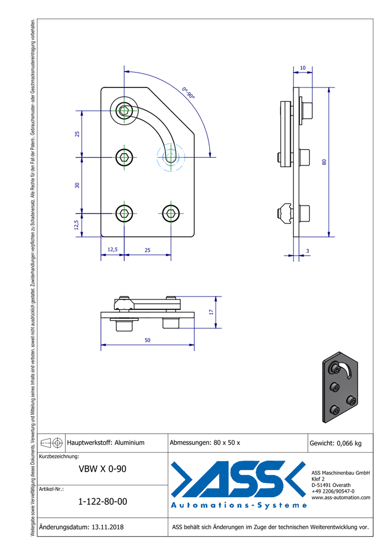 VBW X 0-90 Connection Adjustable