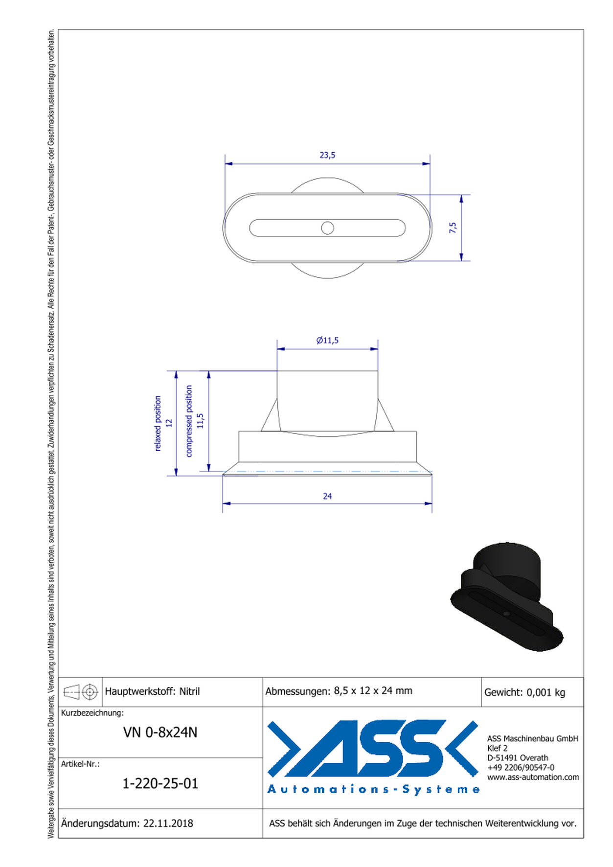 VN O-8x24N Suction Cup, Oval