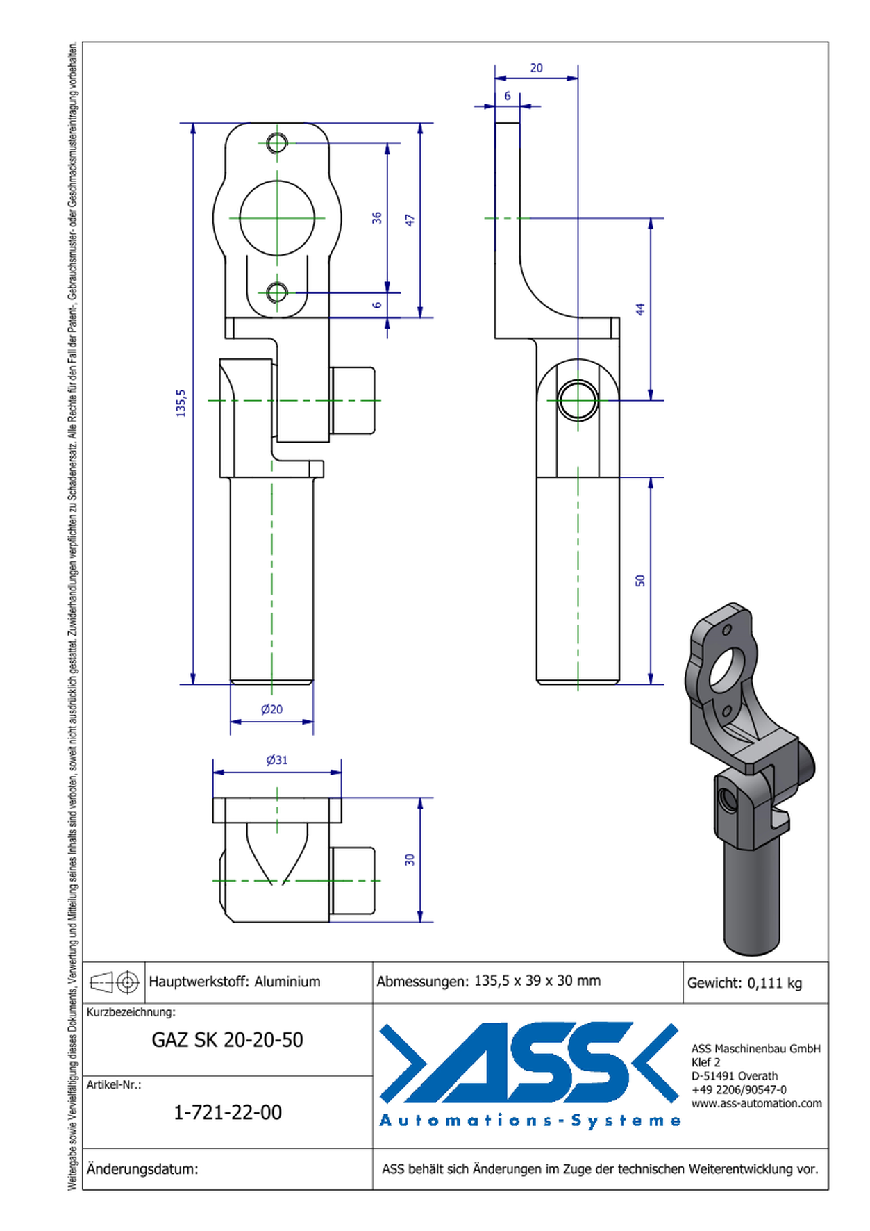  Gripper Arm for KHZ/SZD, w. Swivel, conical clamp.