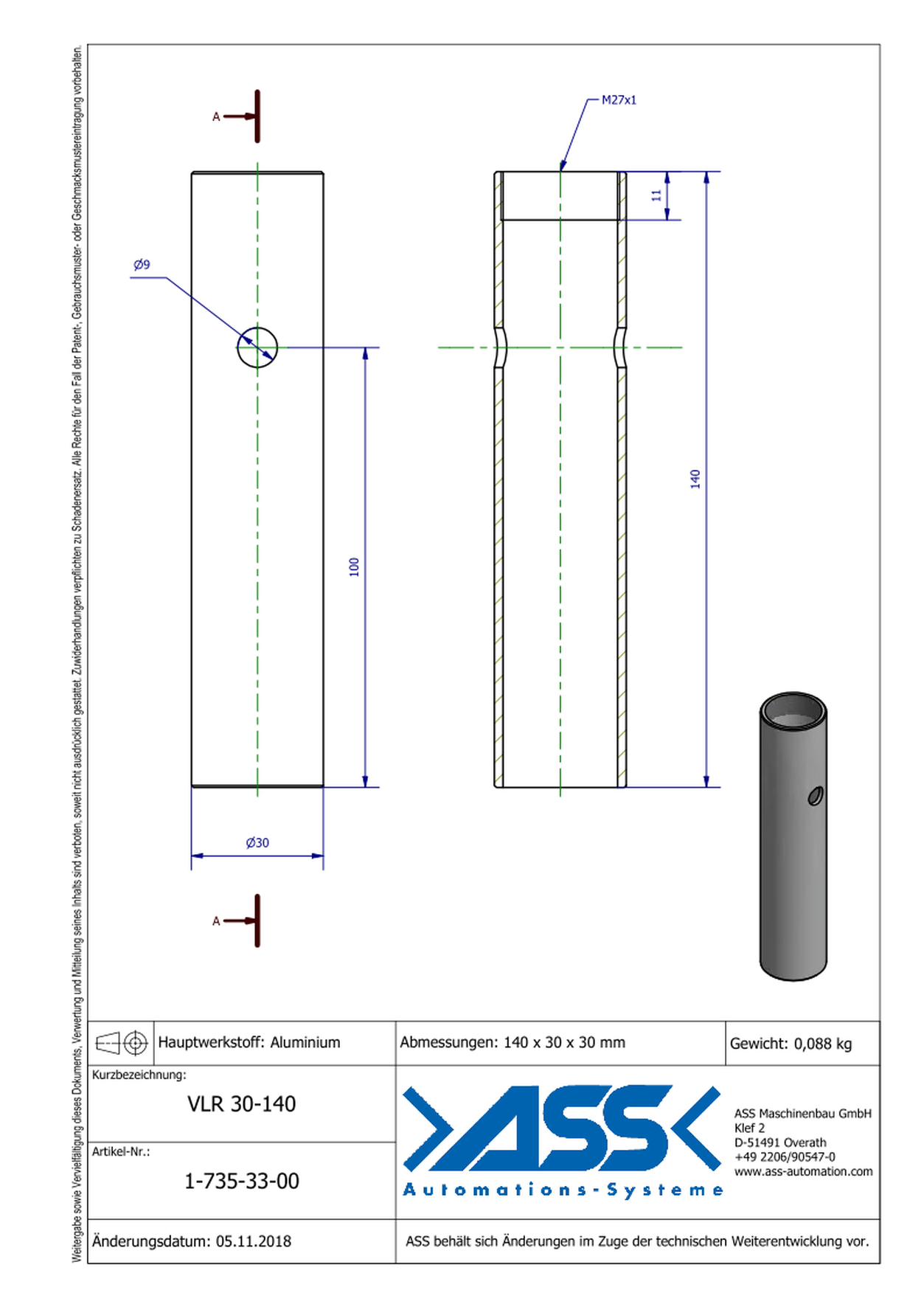 VLR 30-140 Extension Tube