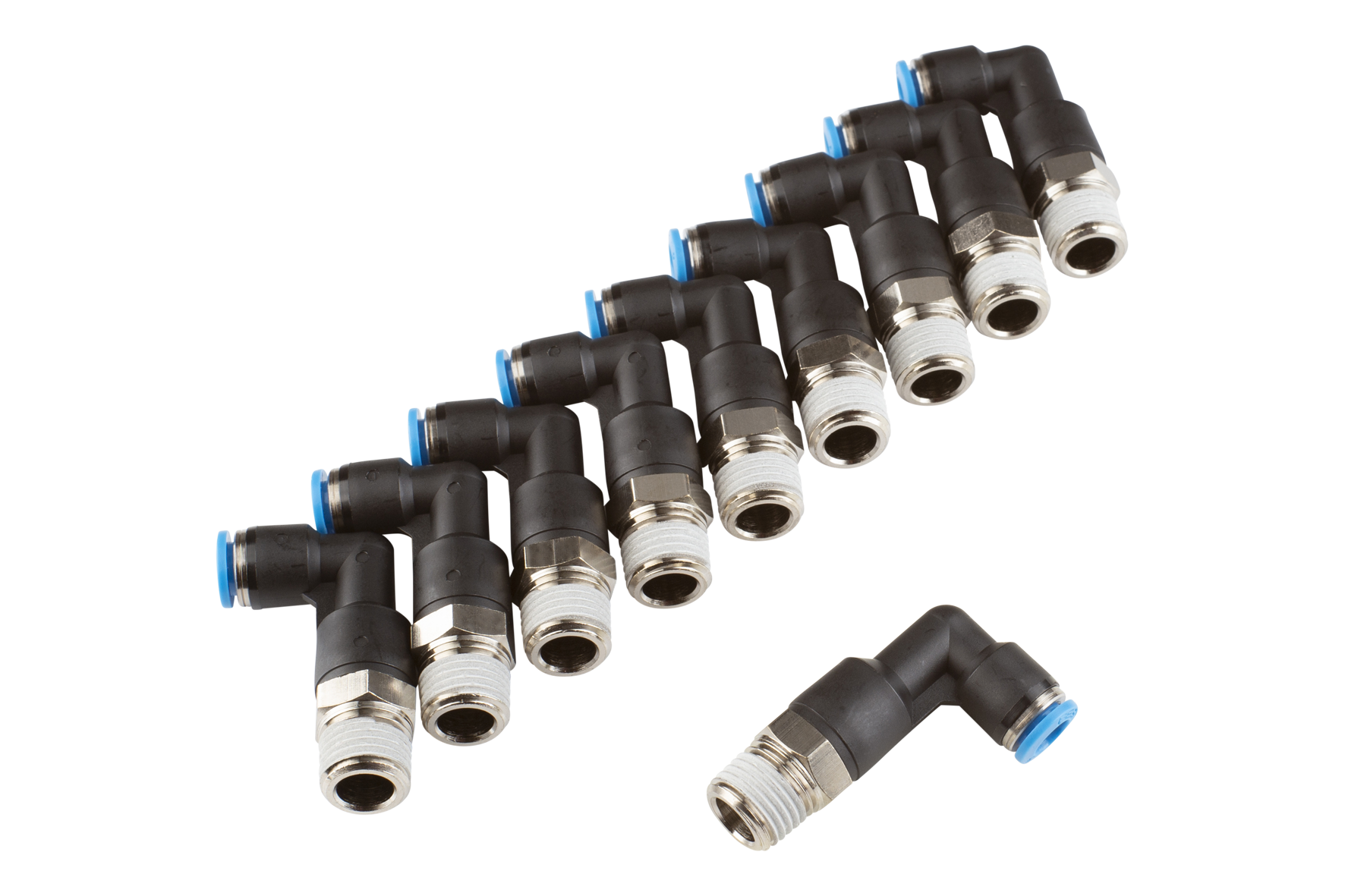 VSL M3 4-3 Quick Connector for PSS Model: long, angled, Hose connection Ø: 6 mm, Compatible to: PSS 6-4, Connection thread: R1/4″