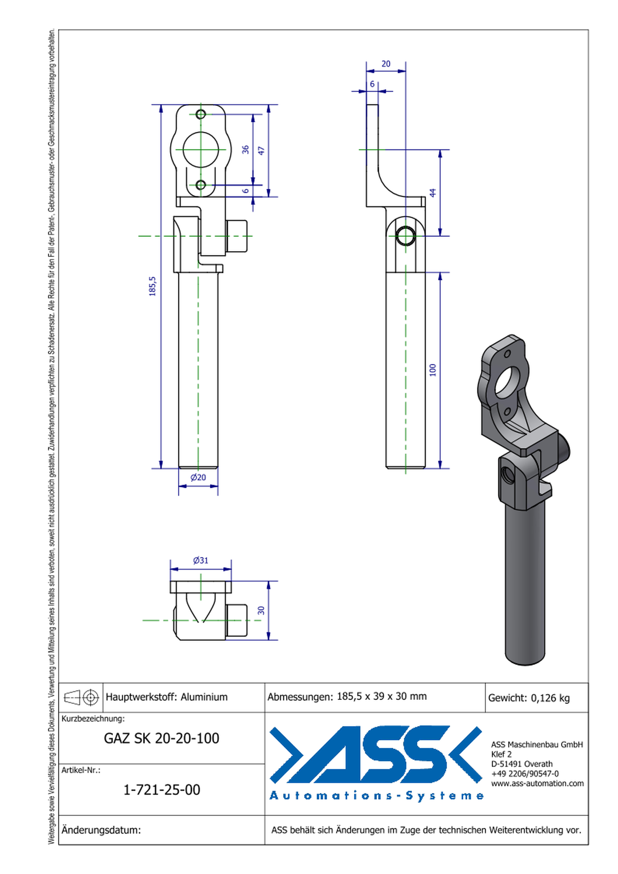  Gripper Arm for KHZ/SZD, w. Swivel, conical clamp.