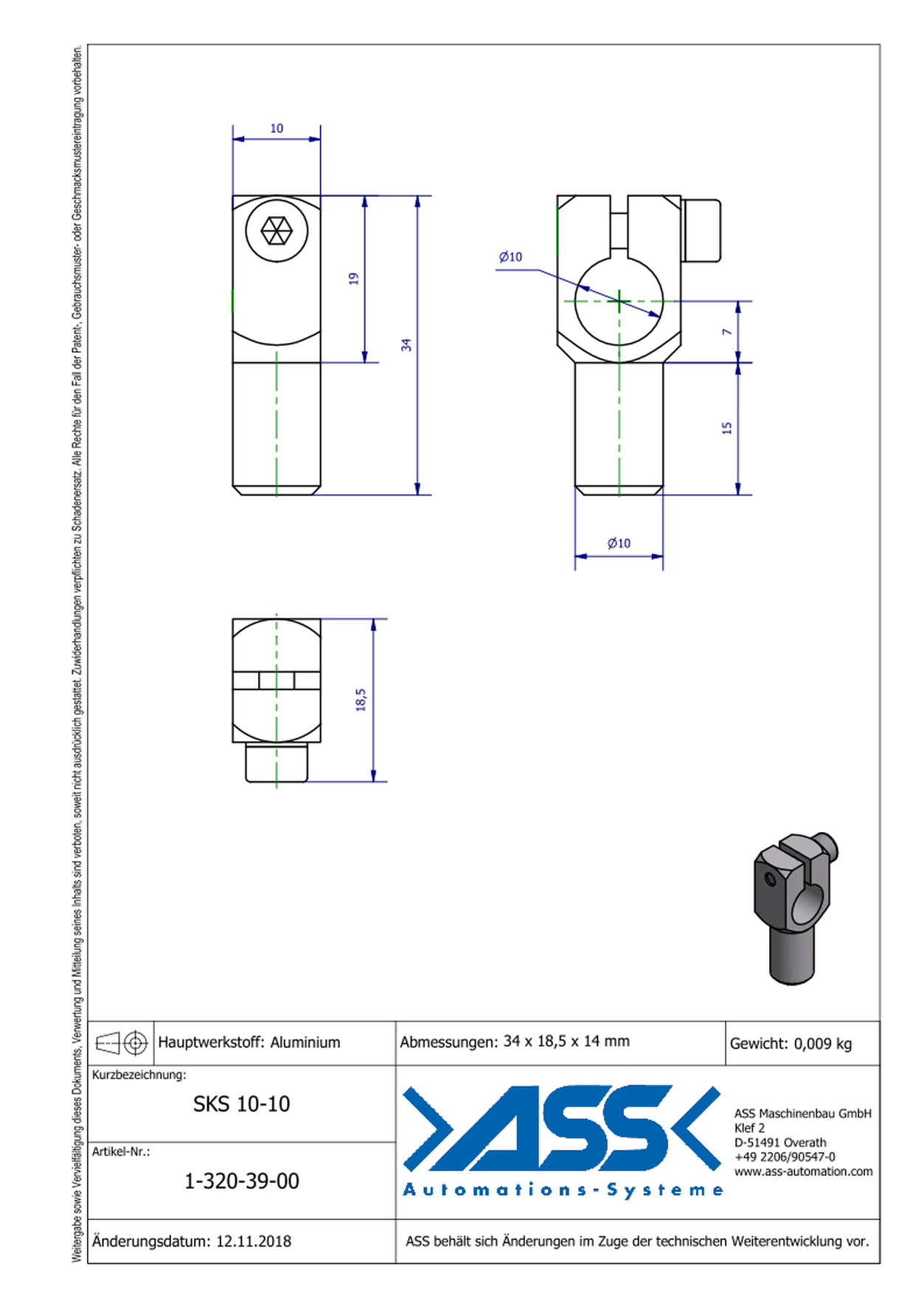 SKS 10-10 Insert Connector