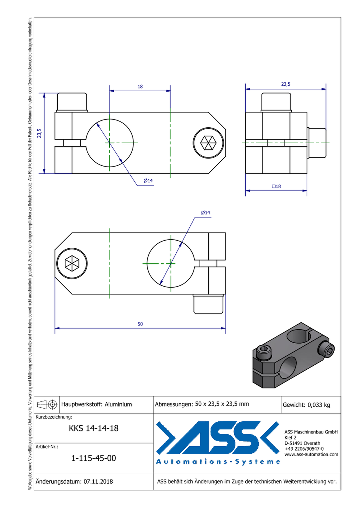 KKS 14-14-18 Cross Connector