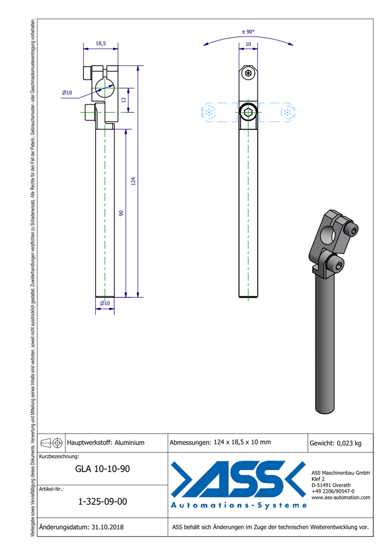 GLA 10-10-90 Elbow Arm