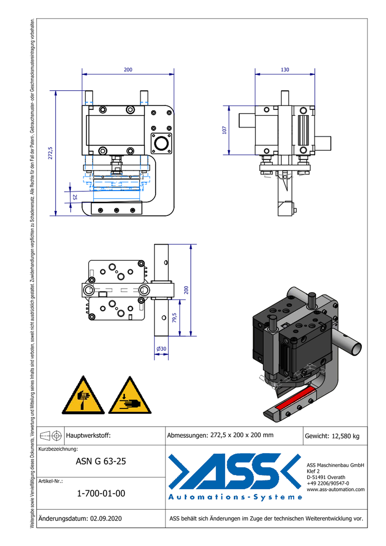 ASN G 63-25 Stationary Cutting Unit "Guillotine"